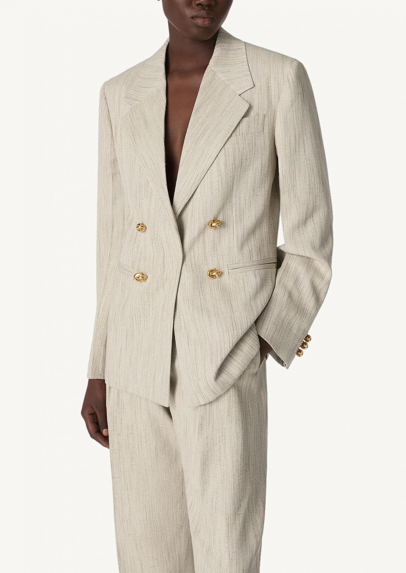 Veste en soie et viscose grey putty