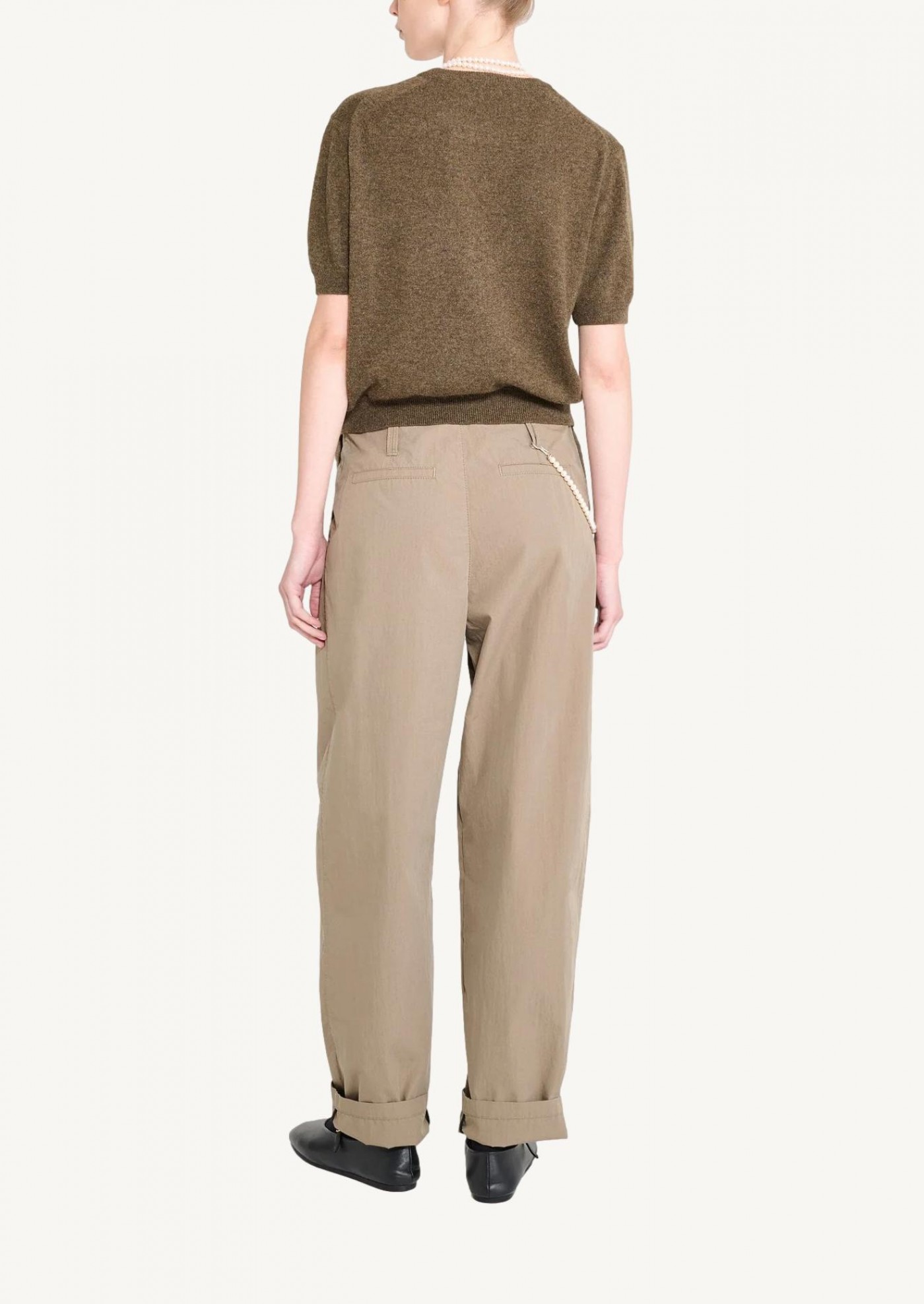 Pearl Cashmere Short Sleeved Crewneck