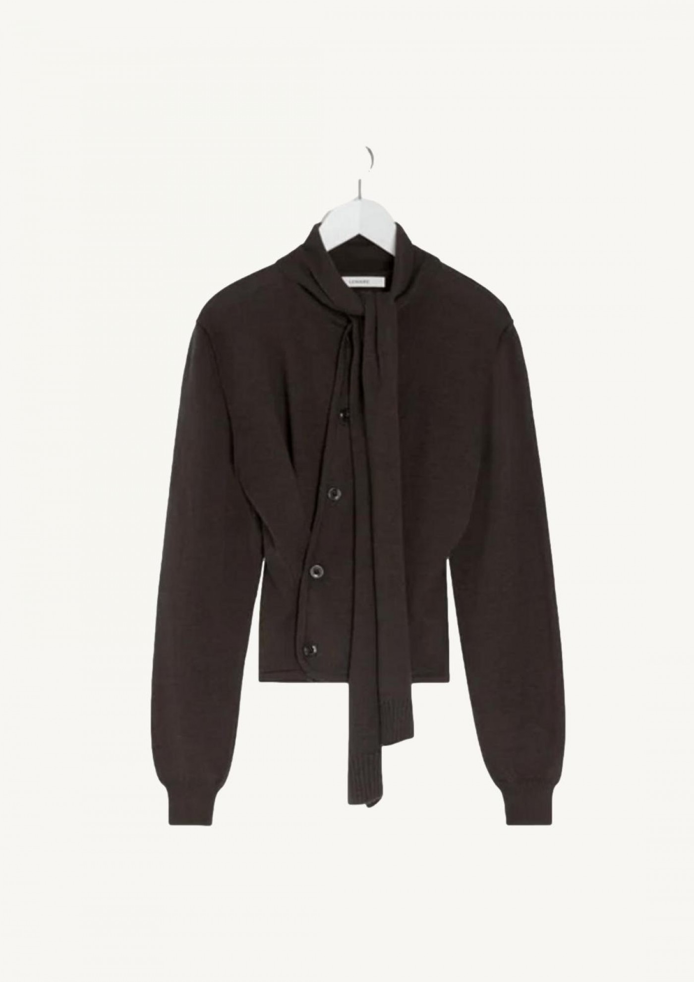 Cardigan twisted à écharpe dark cacao