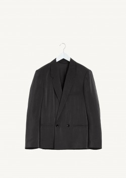 Soft espresso double-breasted suit jacket - Lemaire