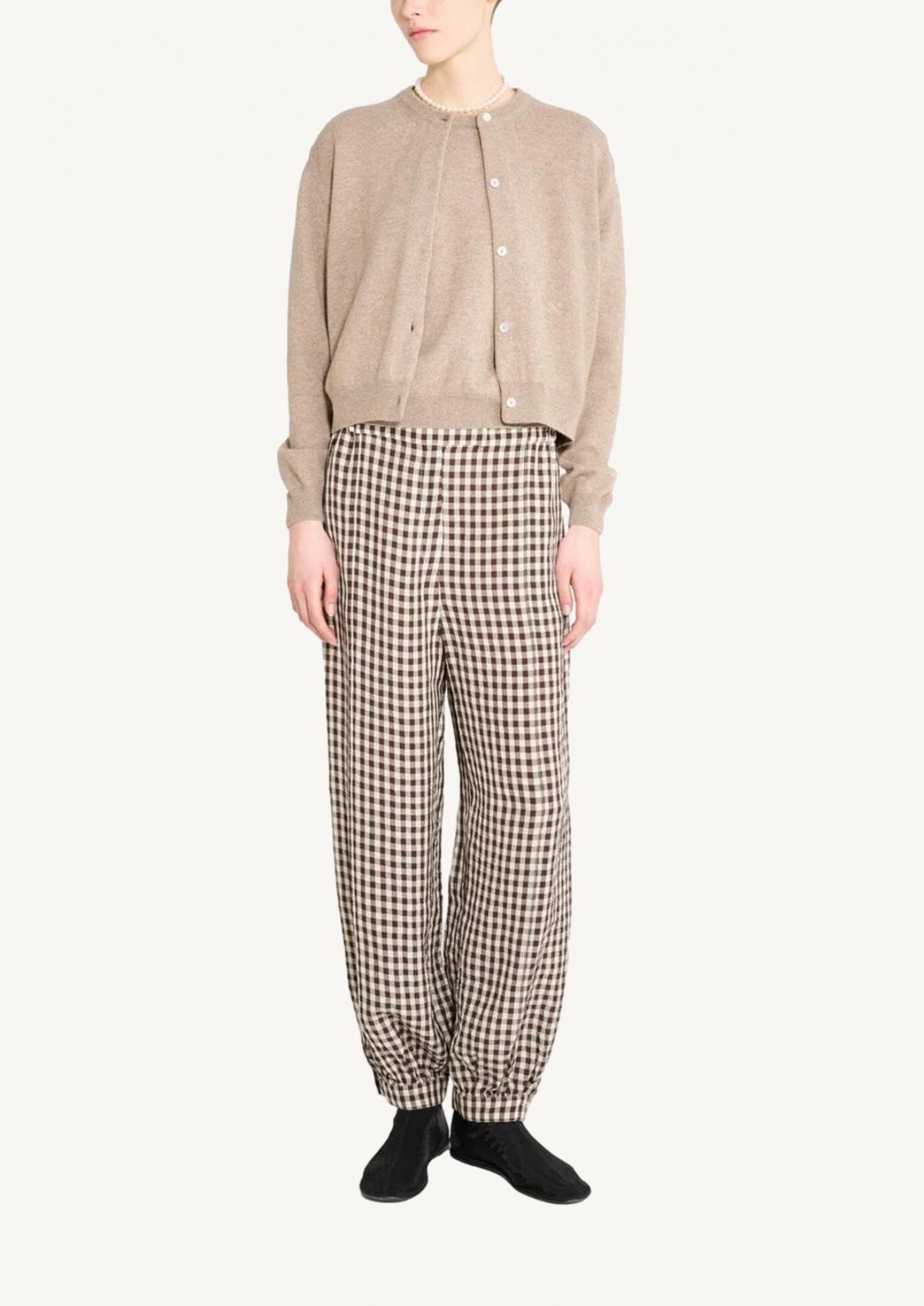 Cardigan en cachemire sea shell latte