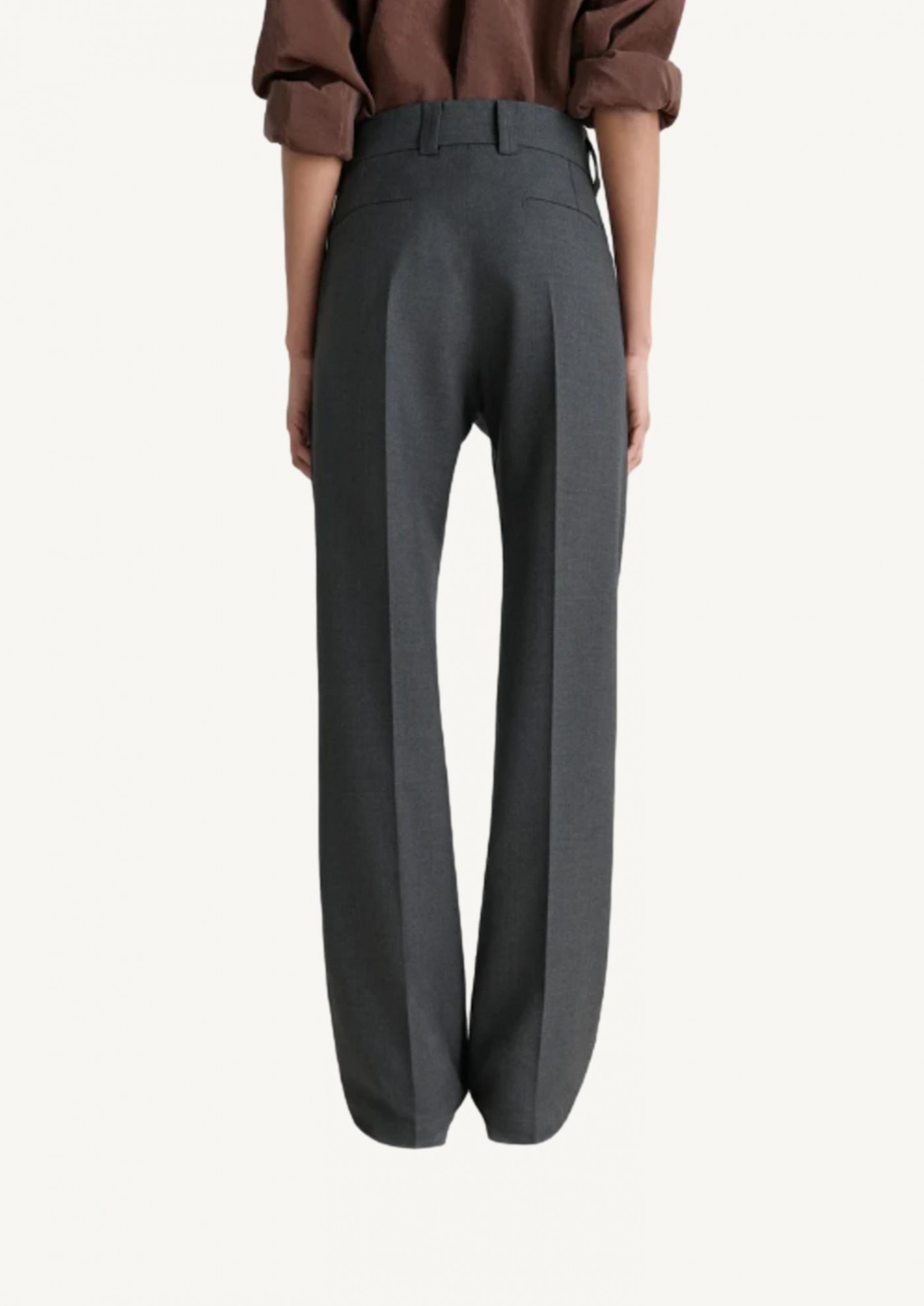 Pantalon tailleur droit gris foncé Lemaire