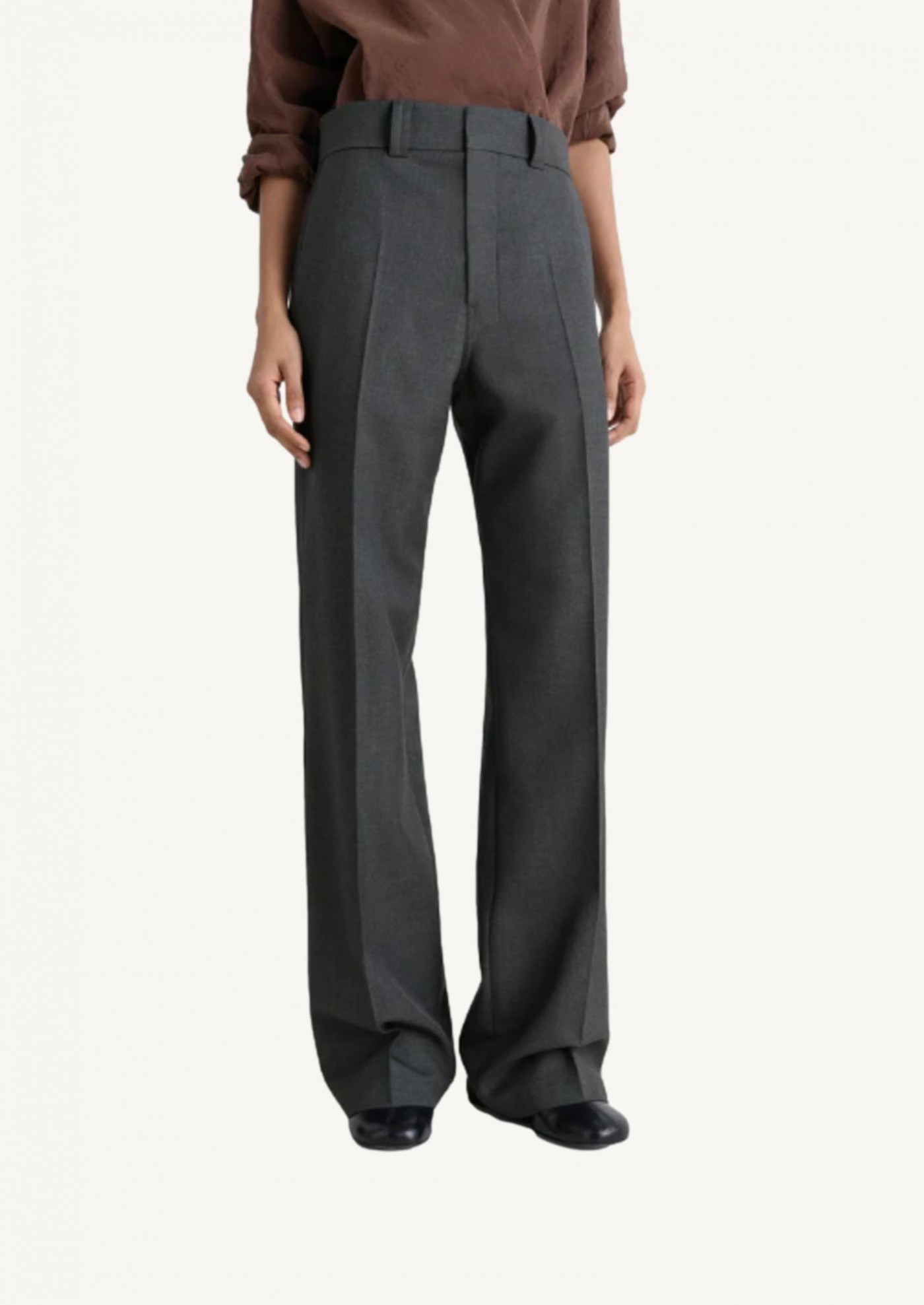 Pantalon tailleur droit gris foncé