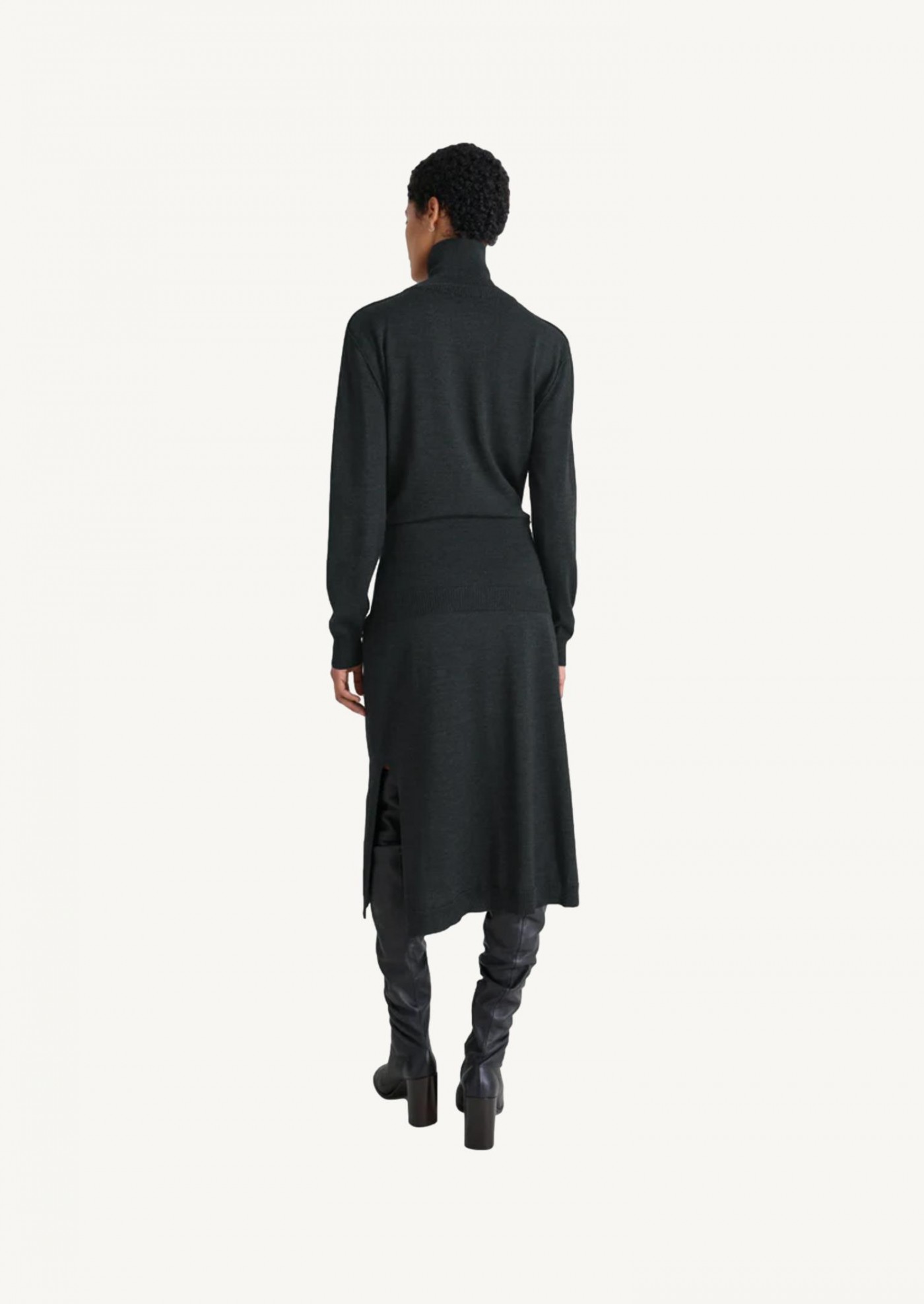 Anthracite trompe l'oeil dress Lemaire