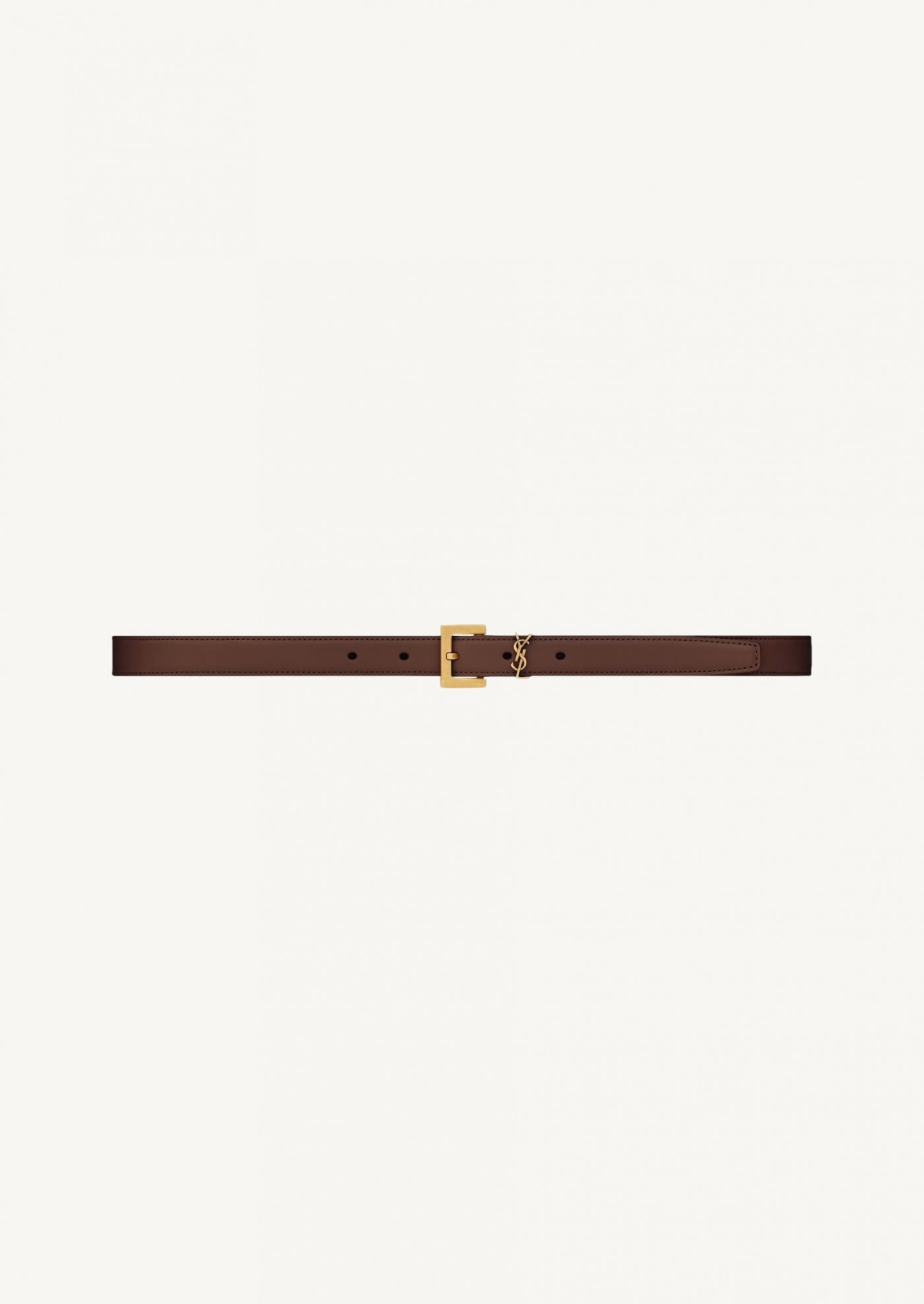Fine Cassandre belt in smooth tan brown leather