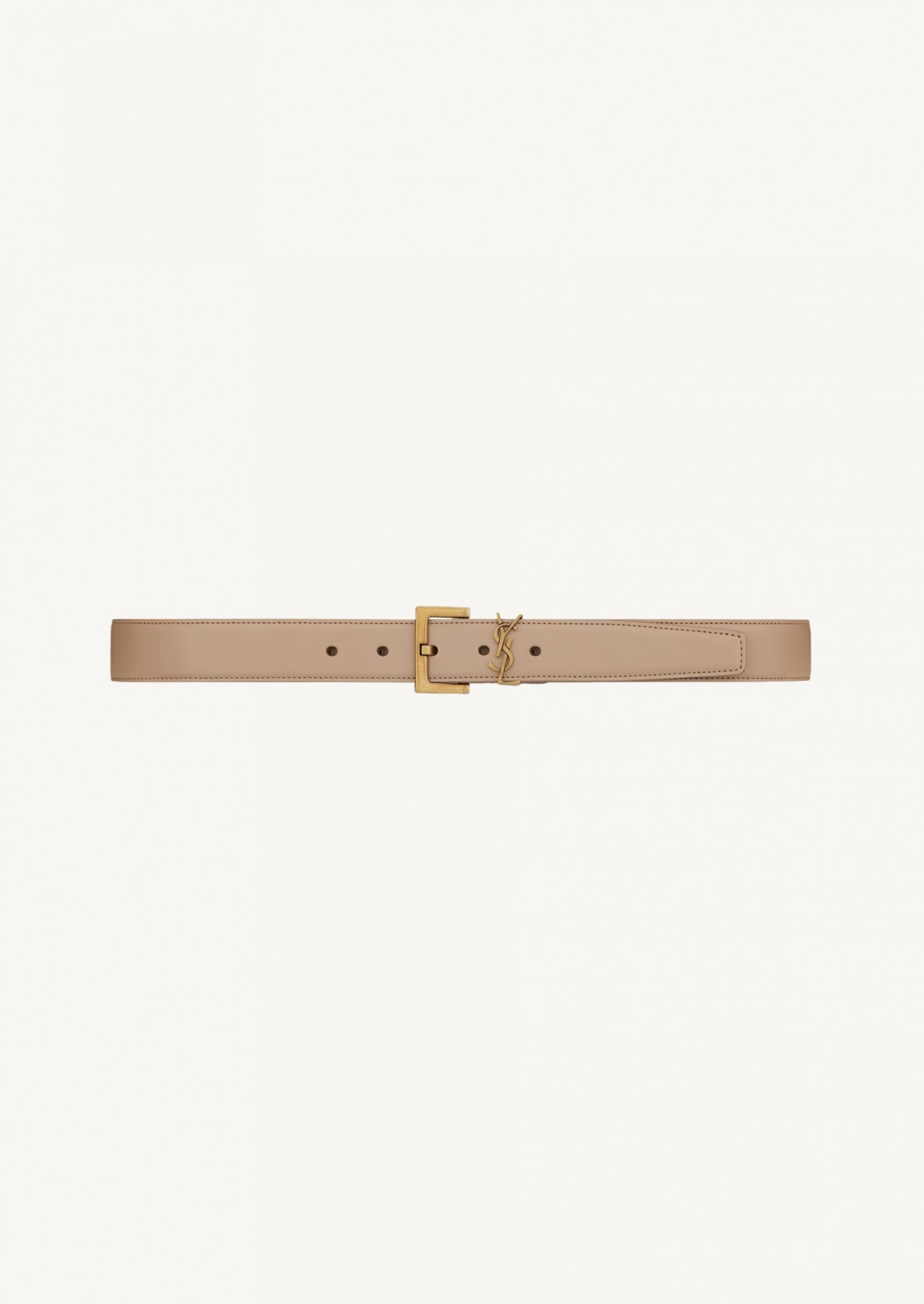 Cassandre belt in smooth beige and gold leather