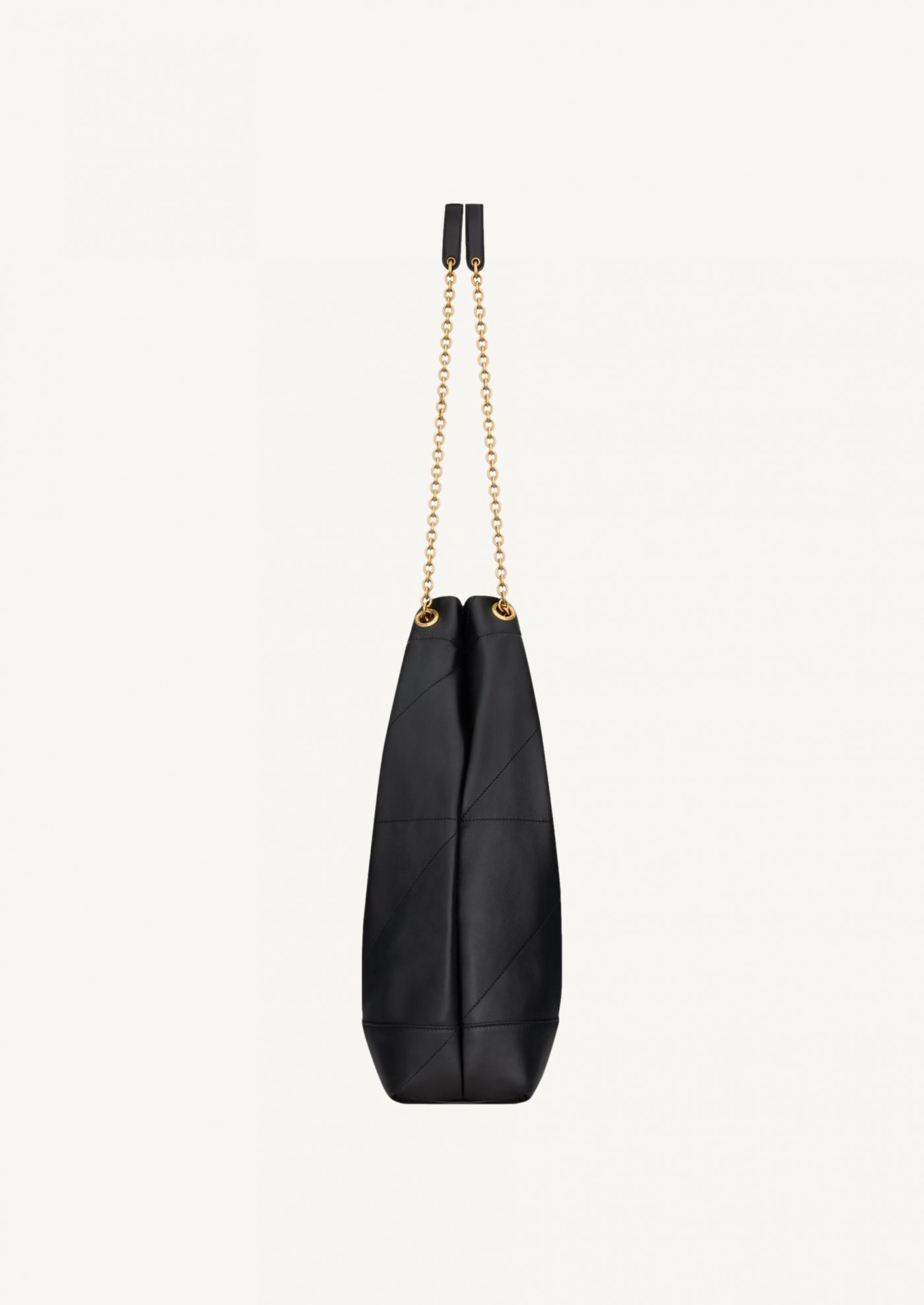 Jamie large pouch in black and gold lambskin leather Saint Laurent
