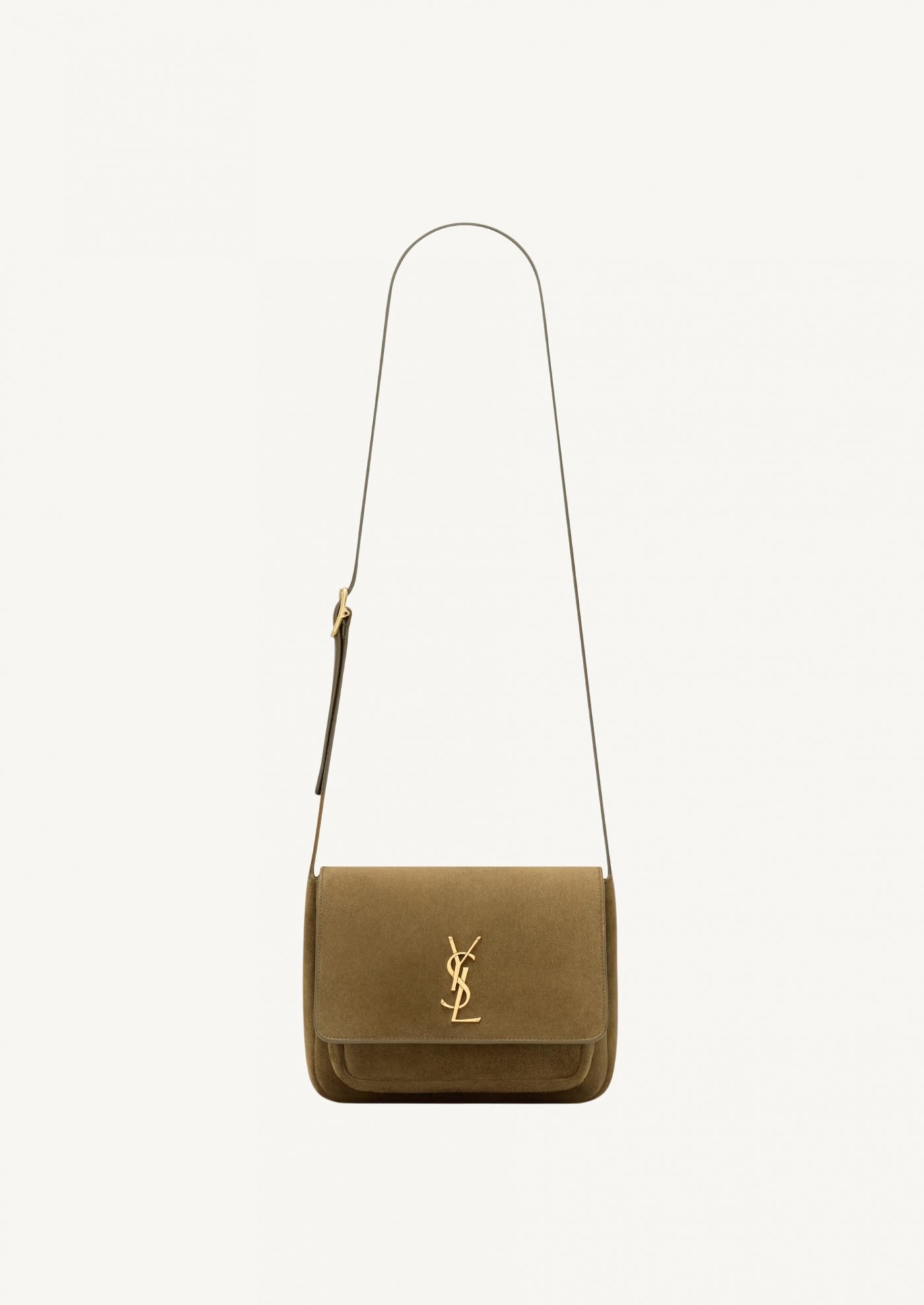 Niki satchel in khaki suede