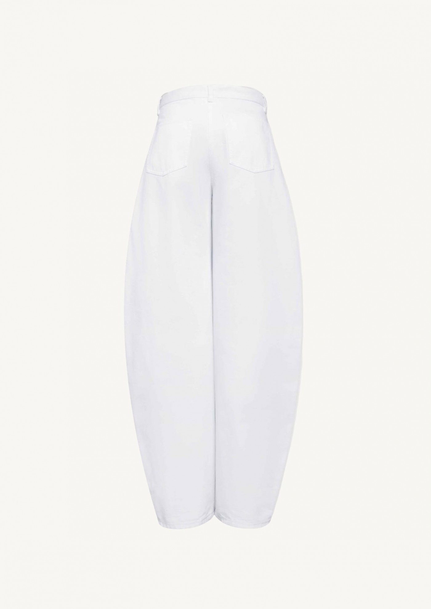 Jean rond taille basse blanc