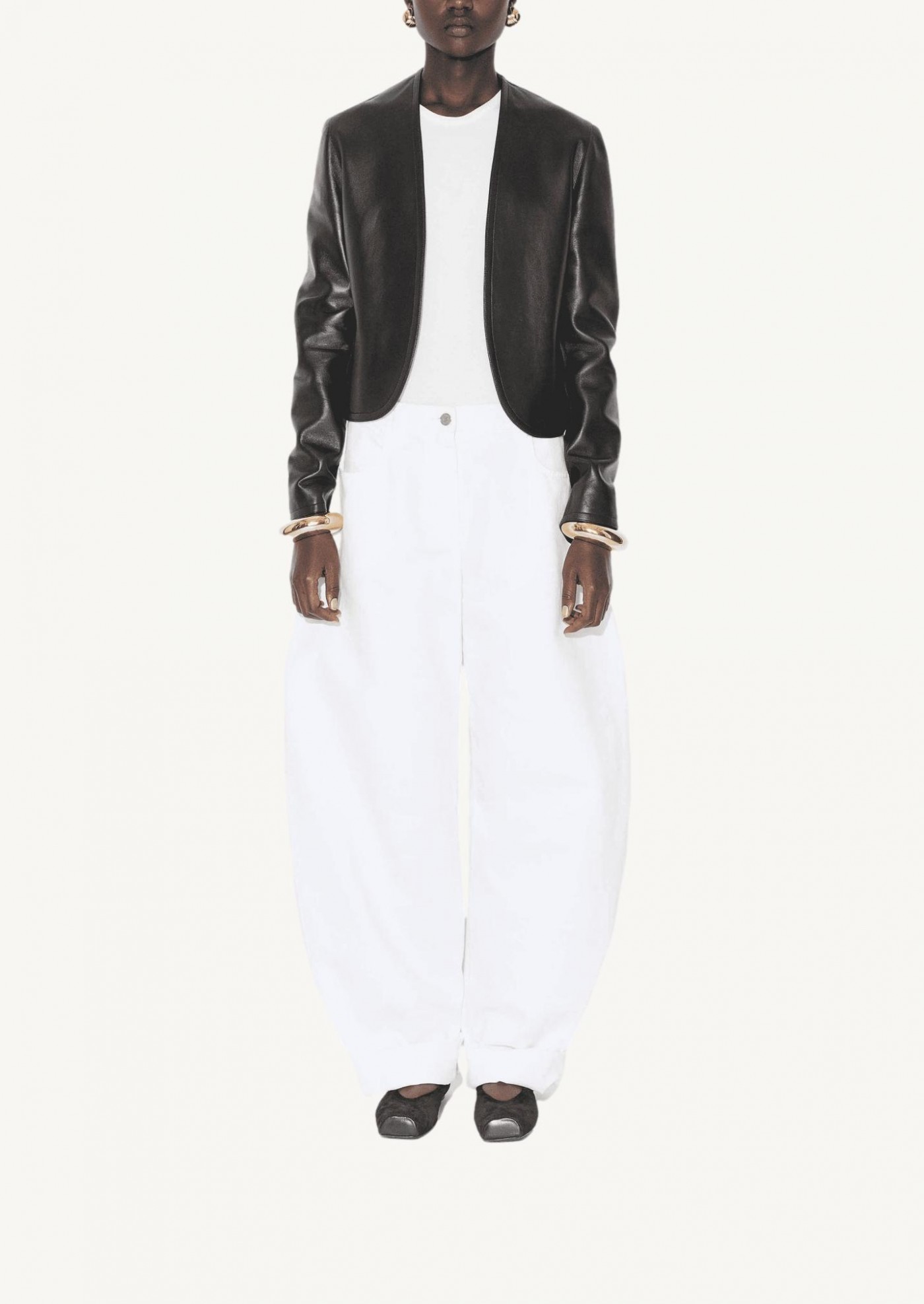 White low-rise round jeans Alaïa