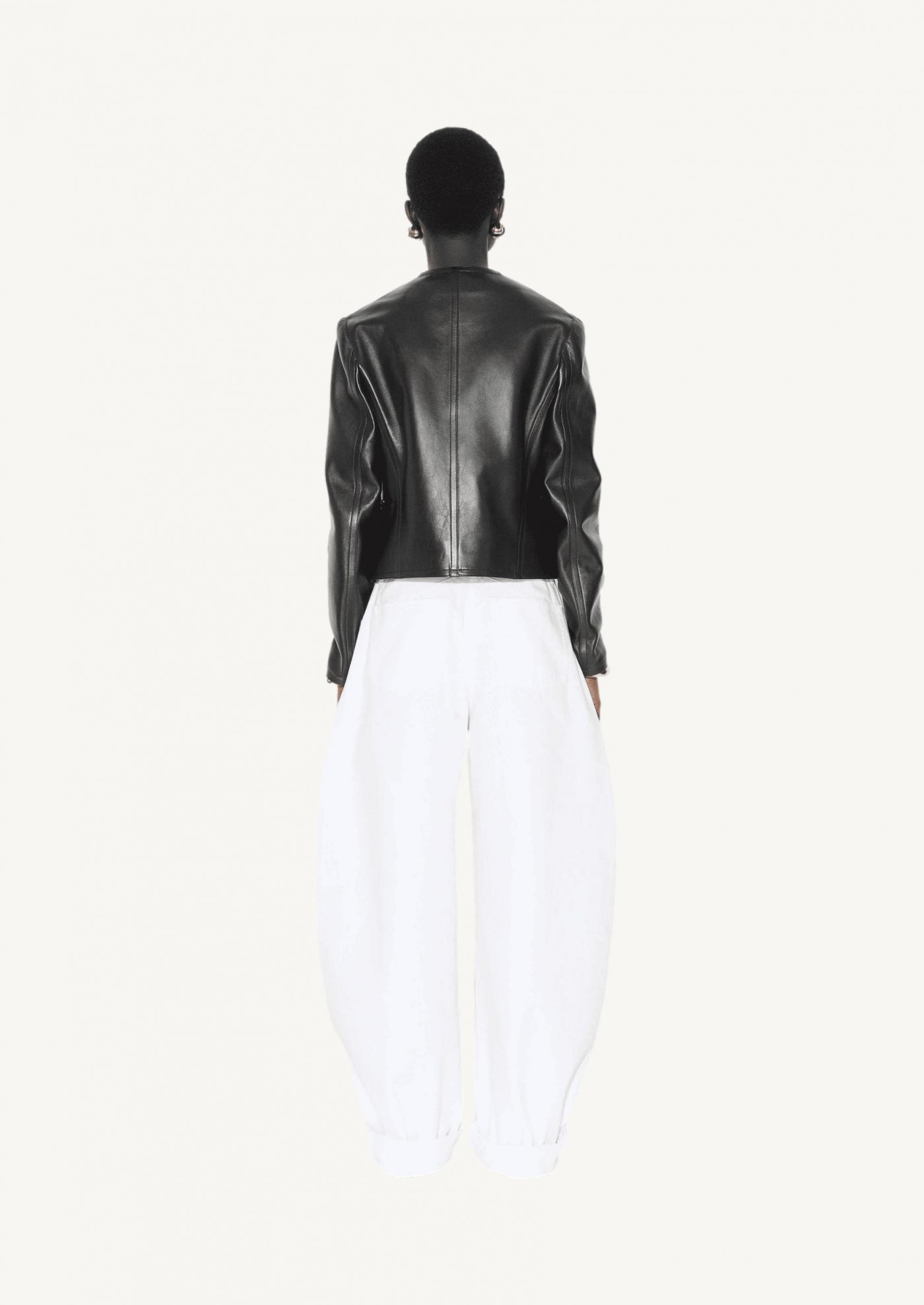 White low-rise round jeans Alaïa