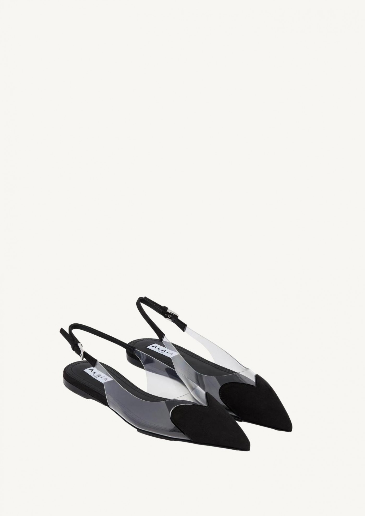 Slingbacks plates le cœur en suède