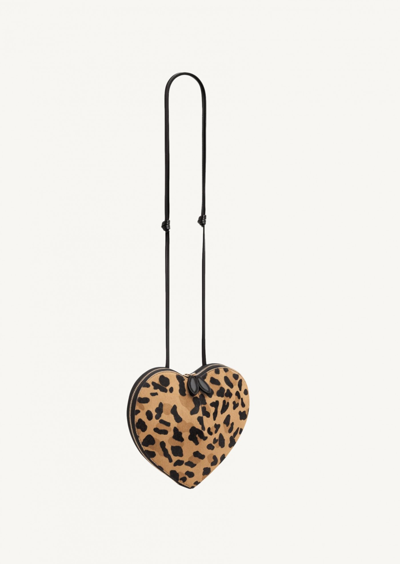 Leopard pony leather heart Alaïa