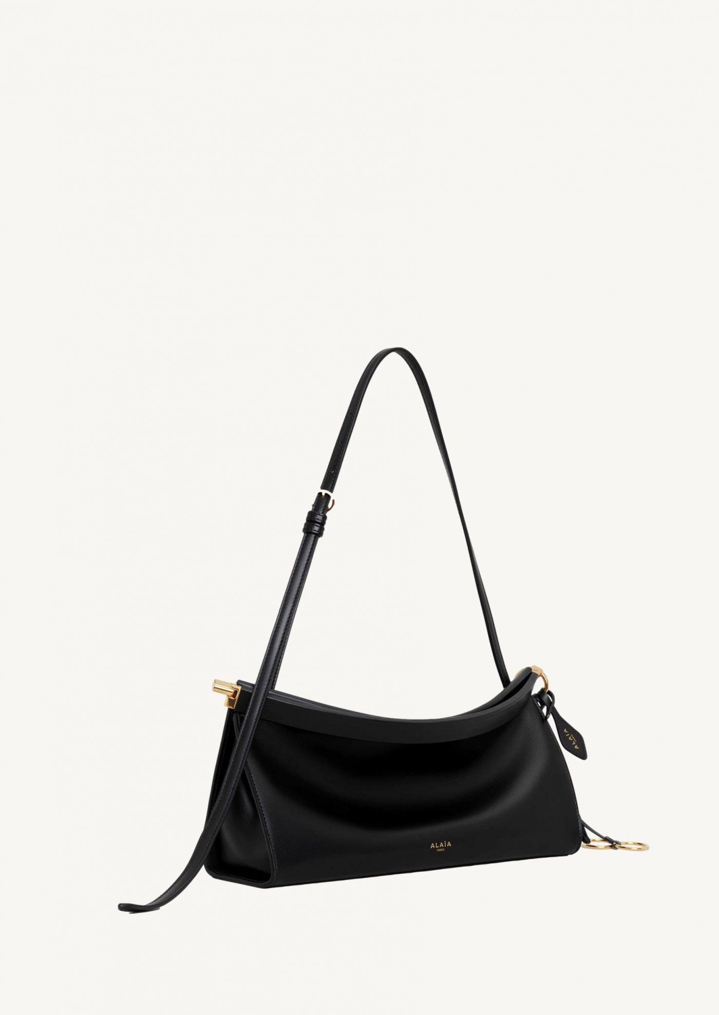 Le click East West moyen en cuir noir Alaïa