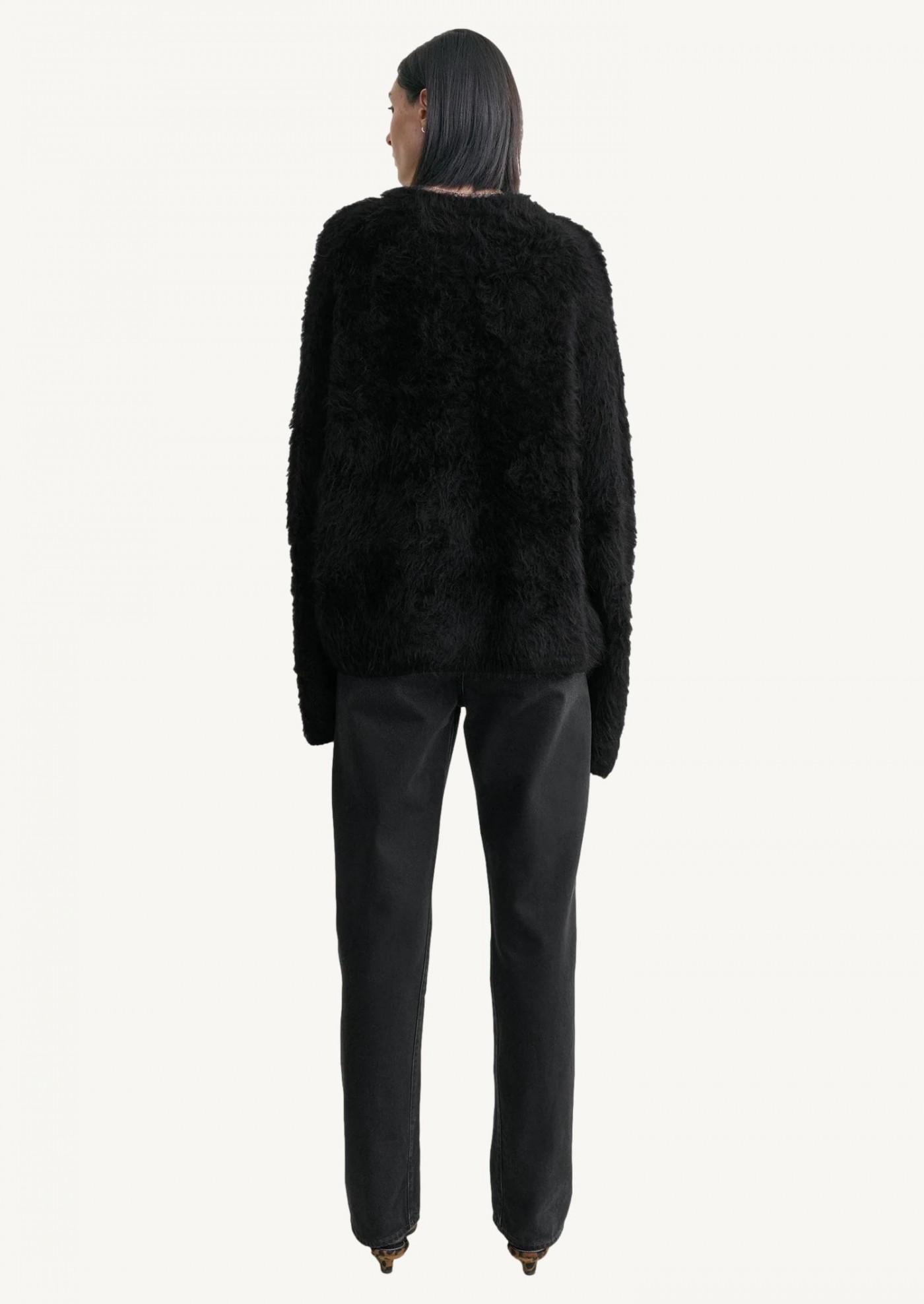 Boxy alpaca knit black Totême
