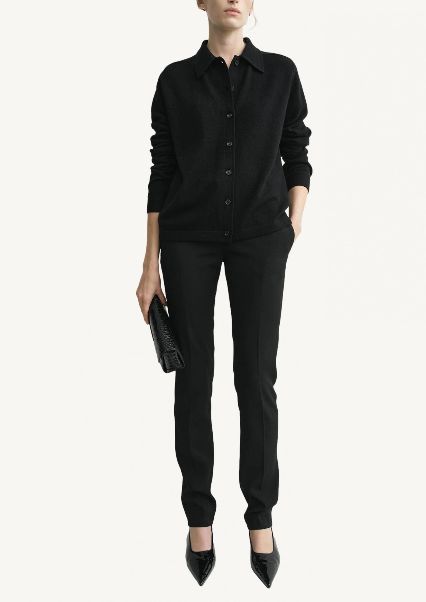 Cashmere cardigan dark black