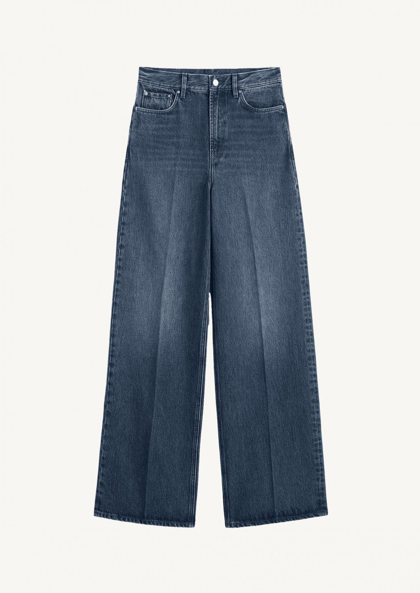 Wide leg denim dark blue