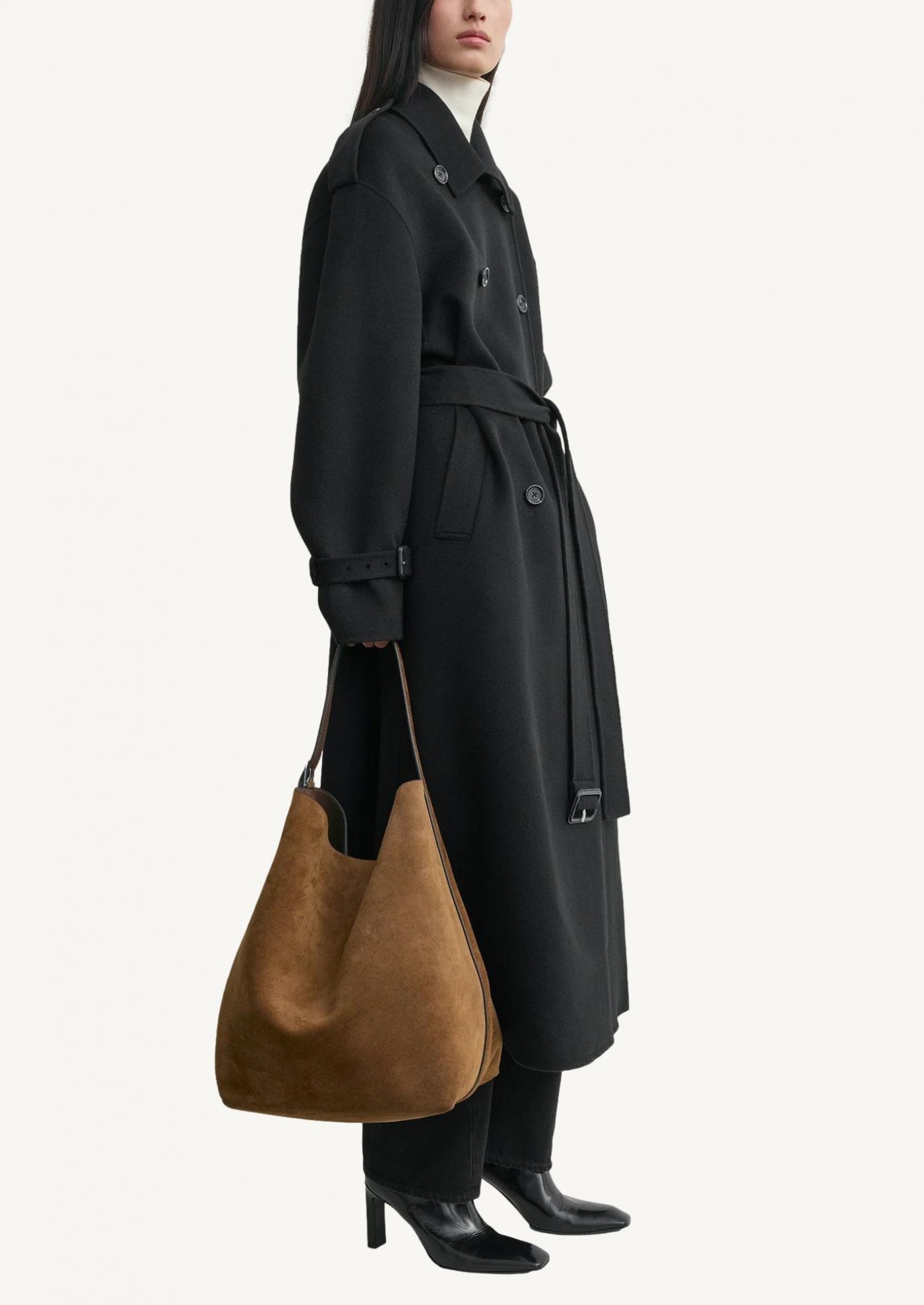 Belted suede tote tan Totême Belted suede tote tan Totême