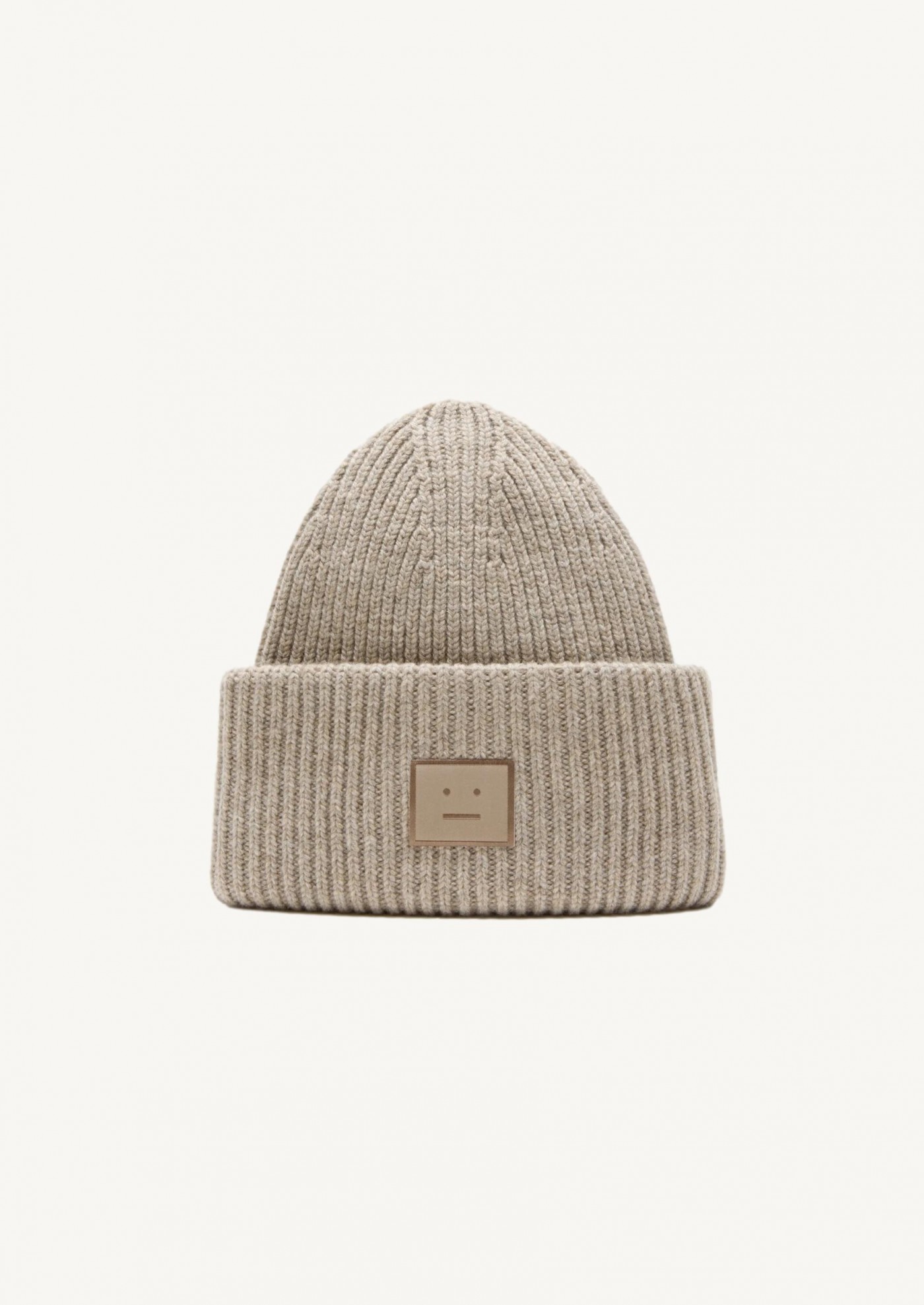 Large Face greige logo beanie
