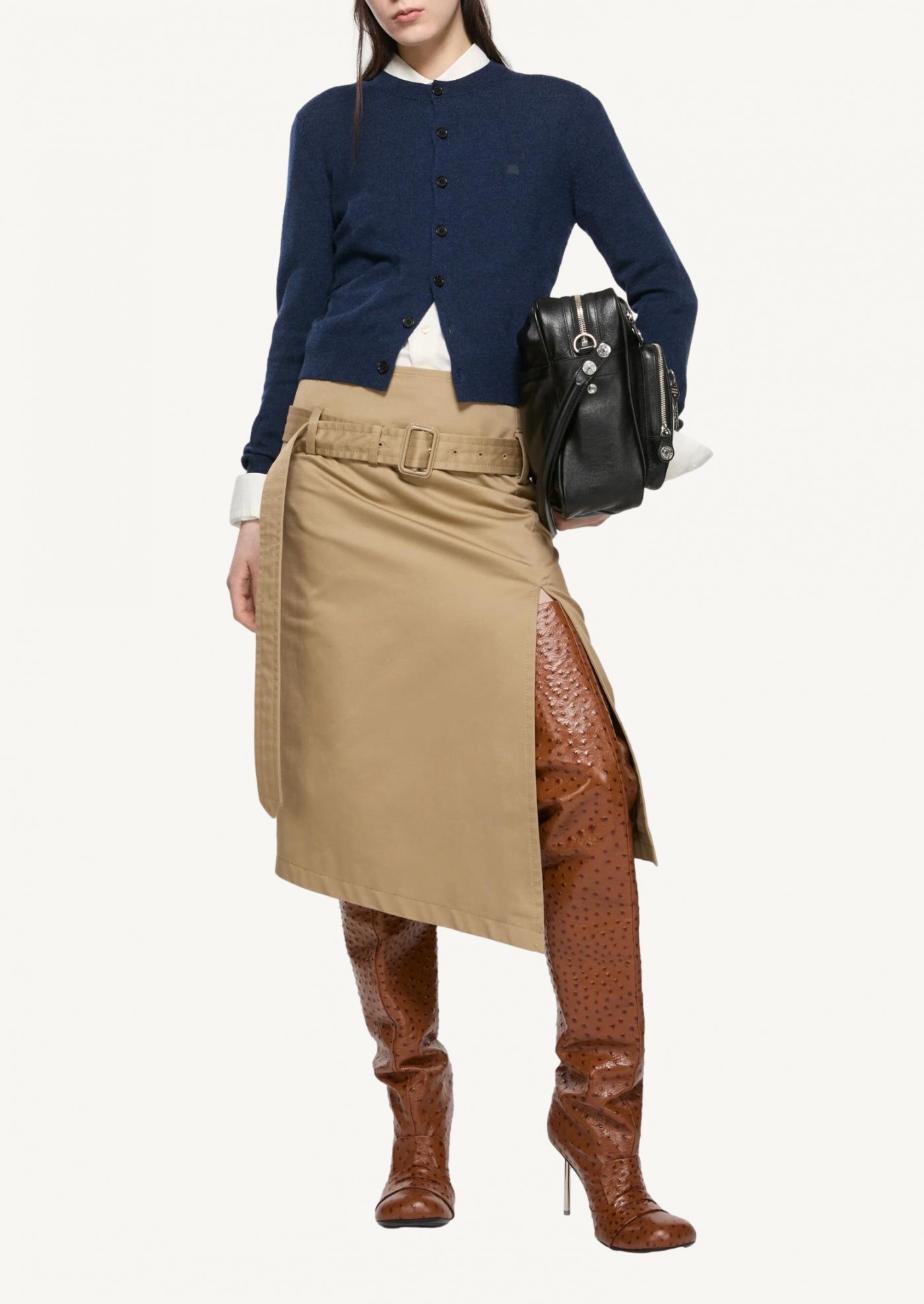 Cardigan laine de yak ajustée navy Acne Studios Cardigan laine de yak ajustée navy Acne Studios