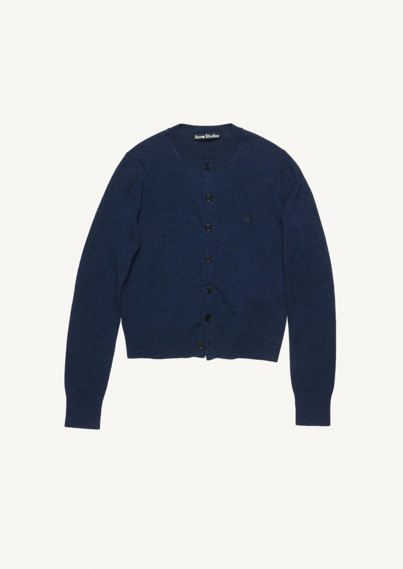 Fitted navy yak wool cardigan