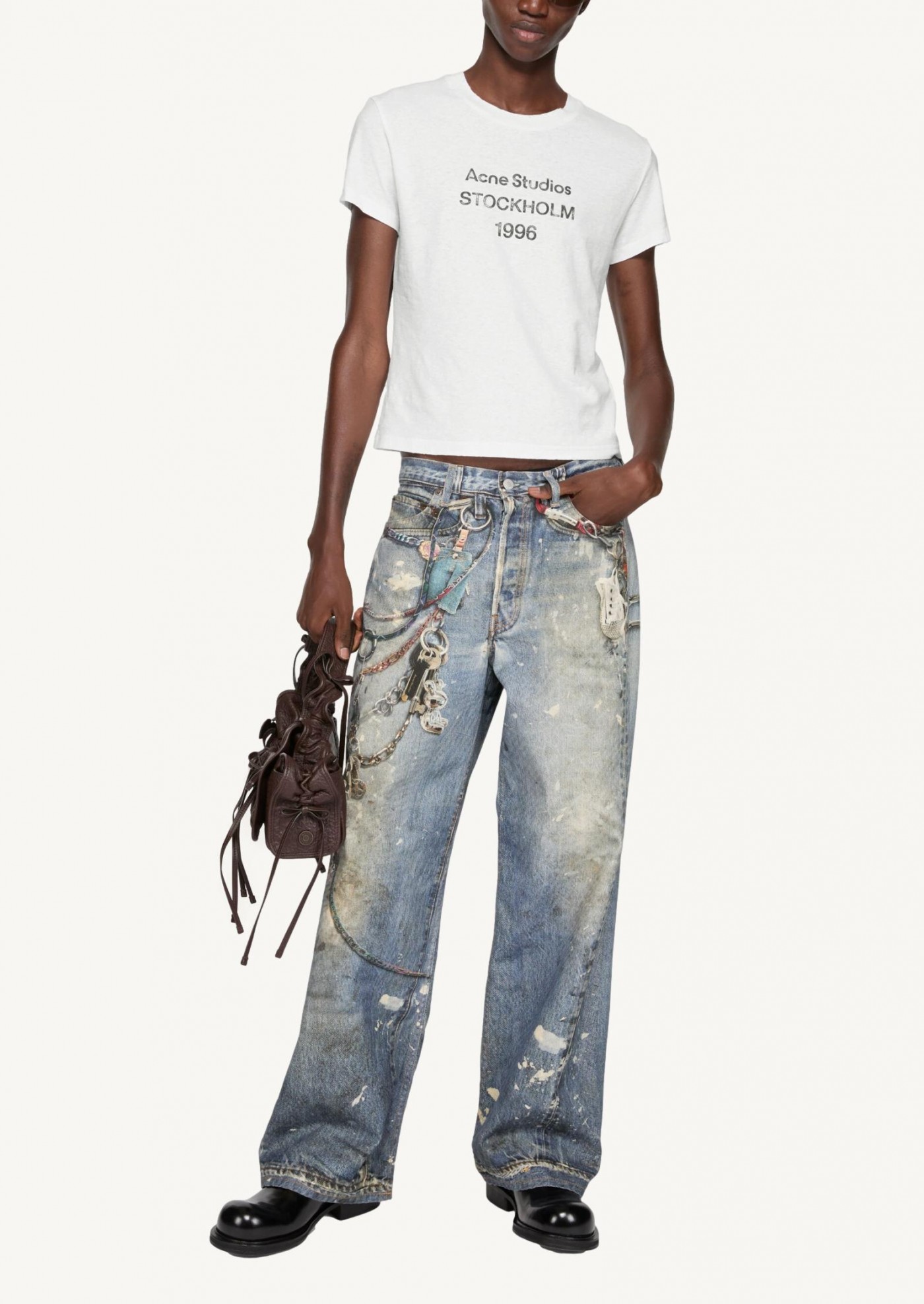 T-shirt à logo blanc Acne Studios