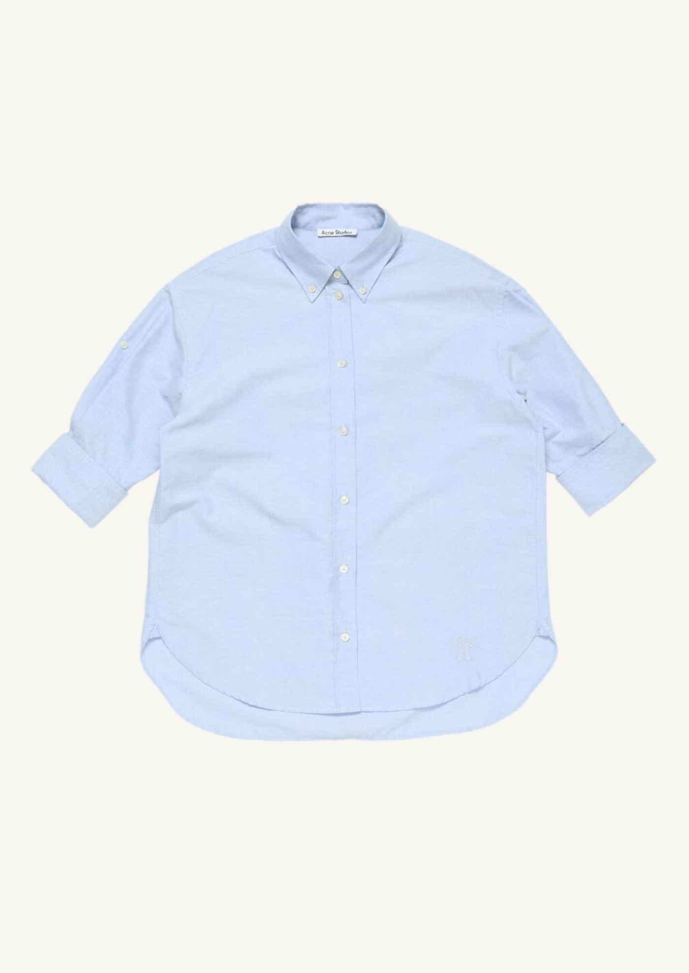 Blue button-down shirt