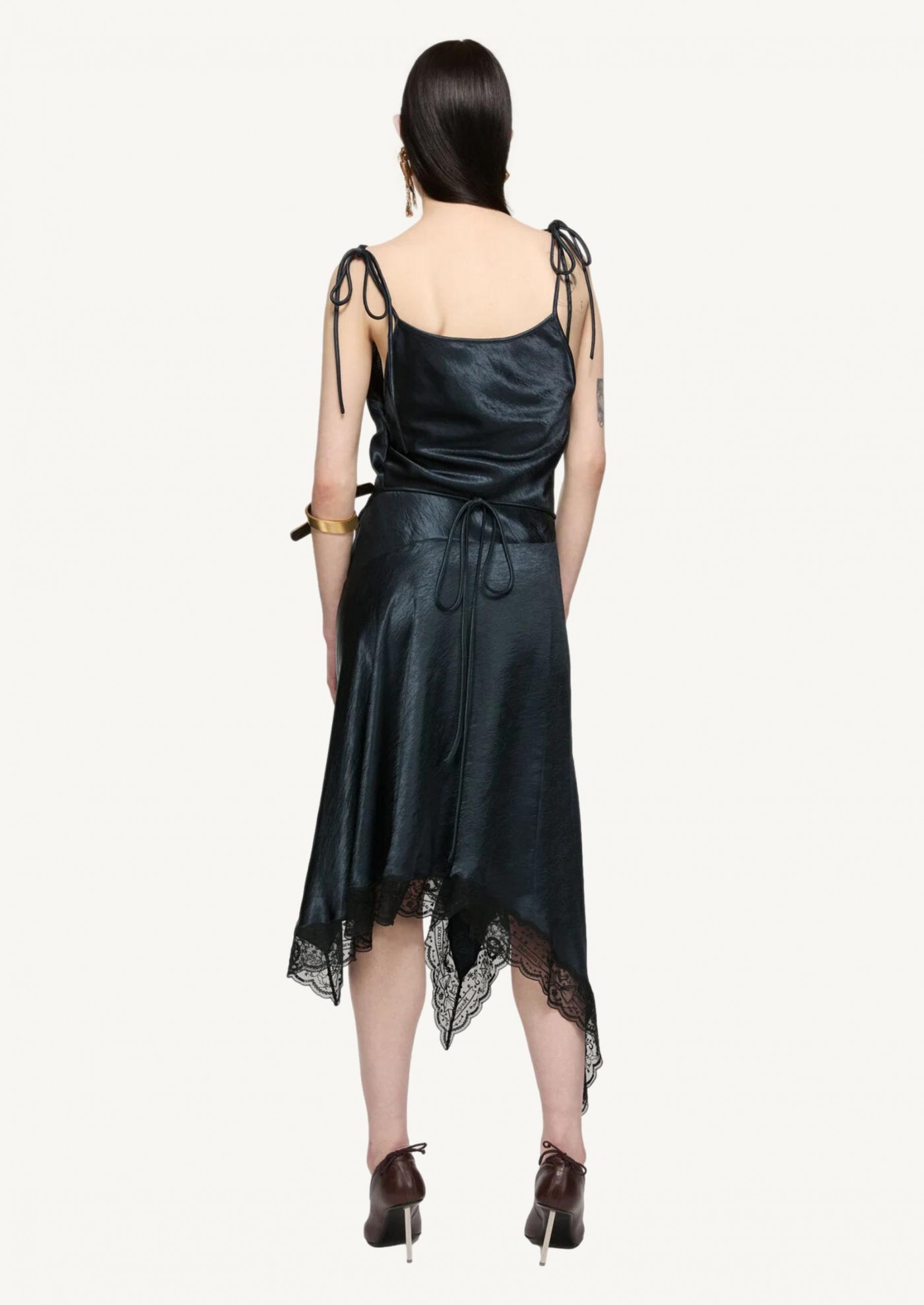 Robe en satin et dentelle Acne Studios