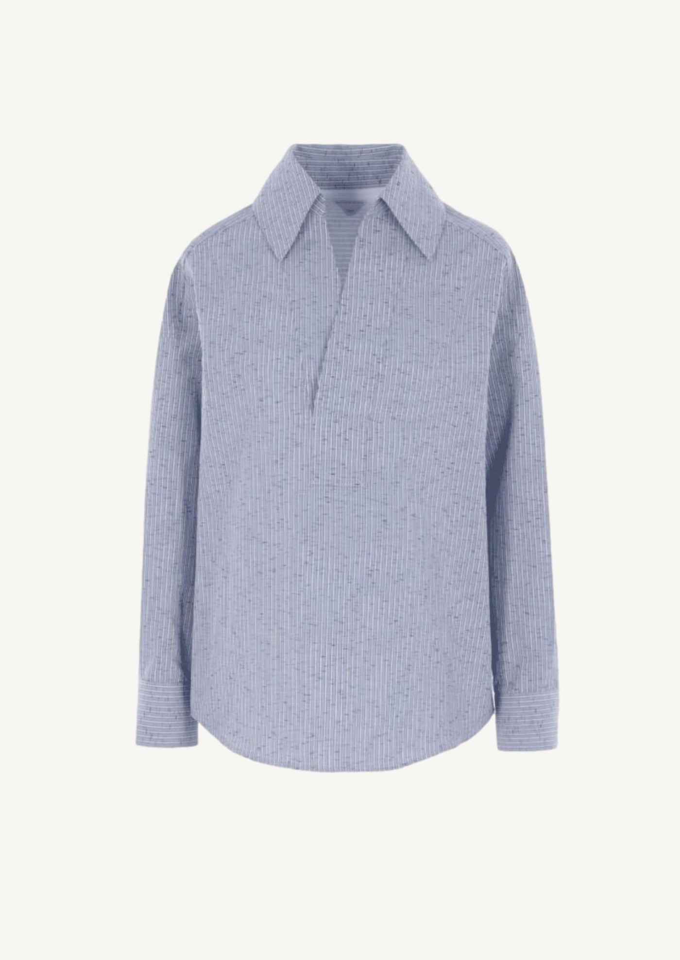 Striped cotton and linen shirt
