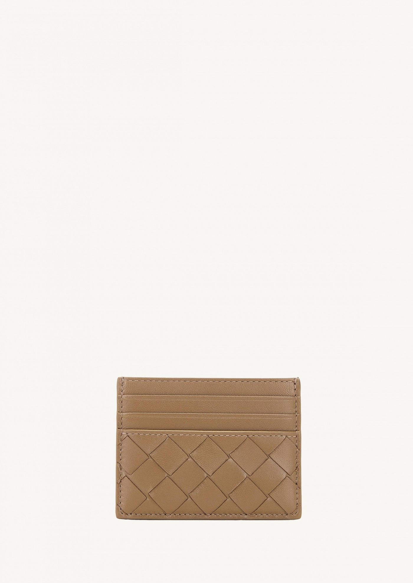 Étui pour cartes de crédit Intrecciato marron pâle