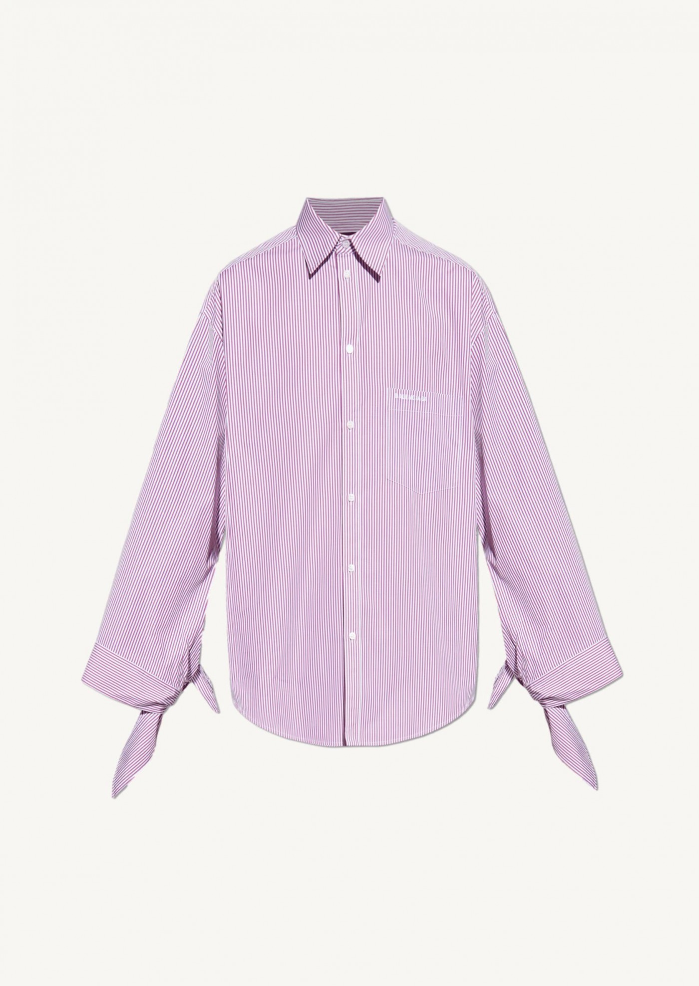 Shirt with knotted sleeves