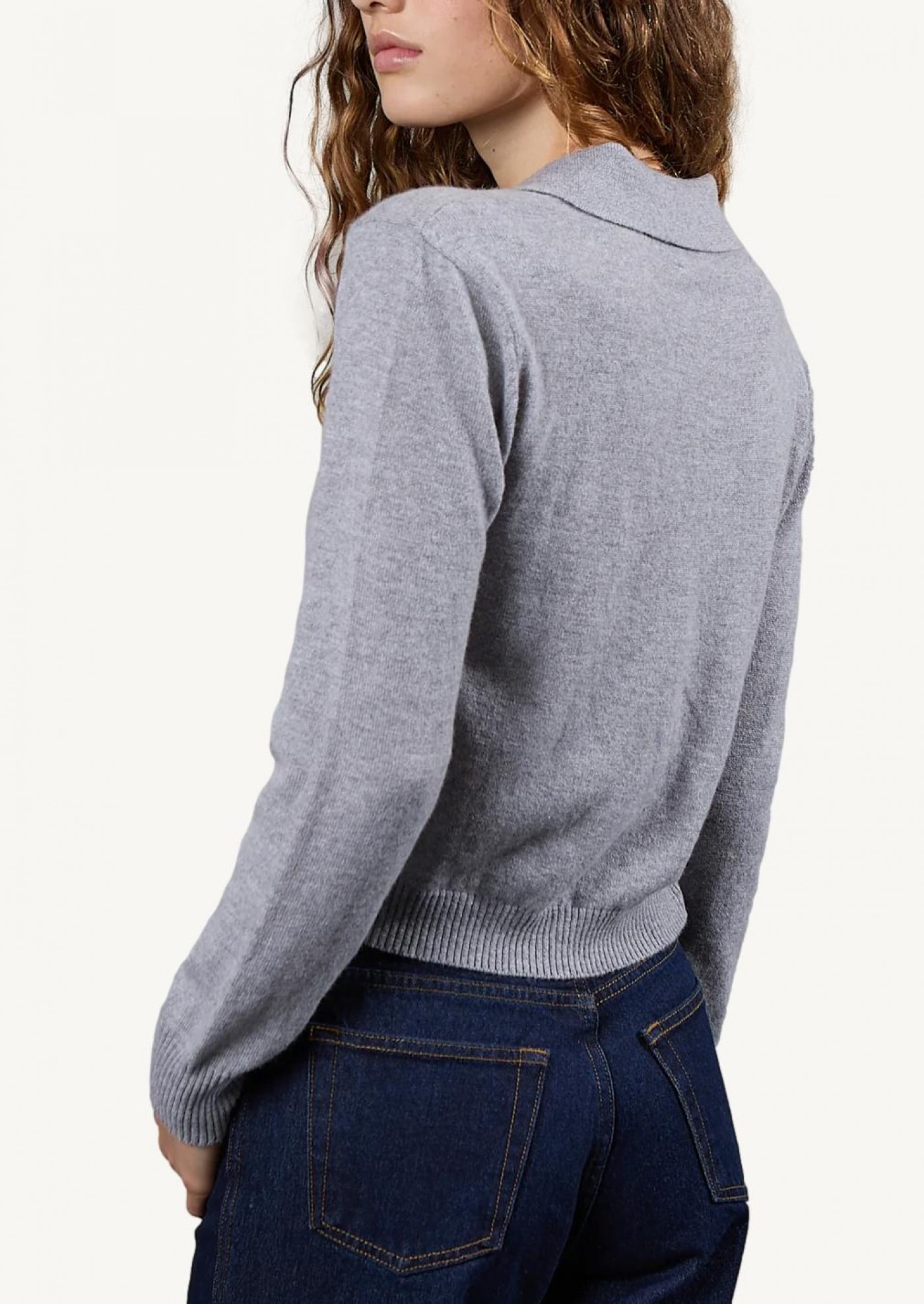 Anna long-sleeved polo shirt Cloud