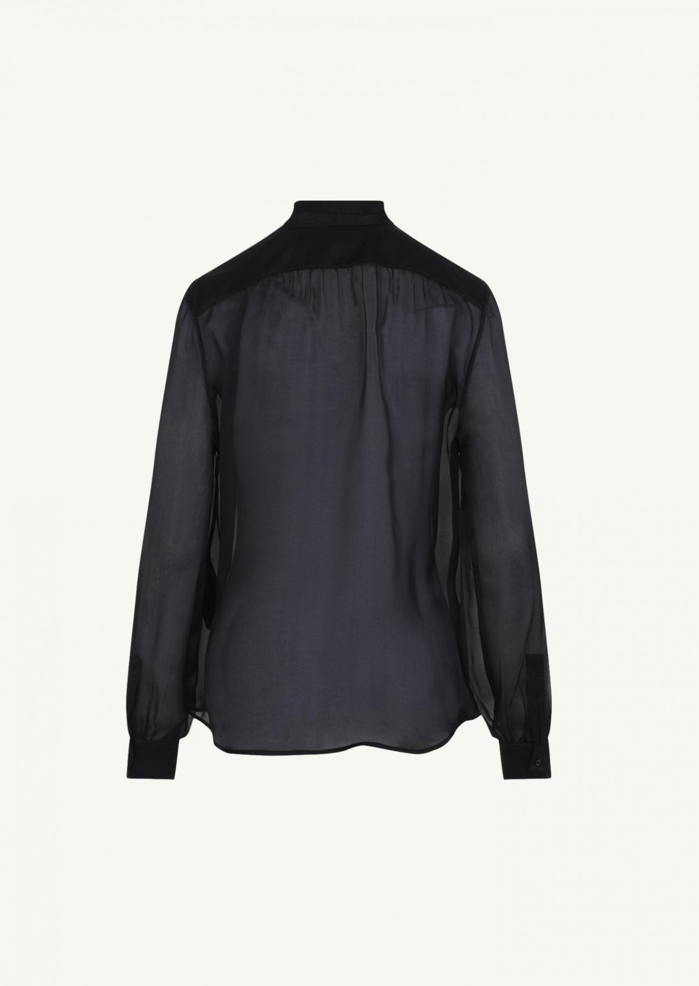 Blouse in black silk charmeuse