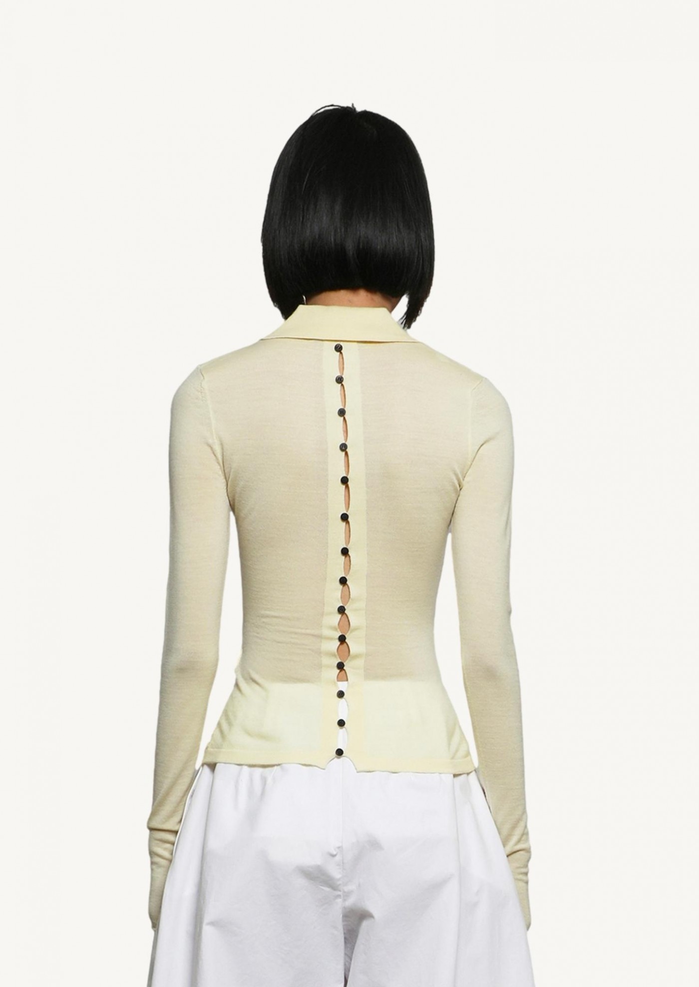 Le polo Merino manches longues jaune Jacquemus