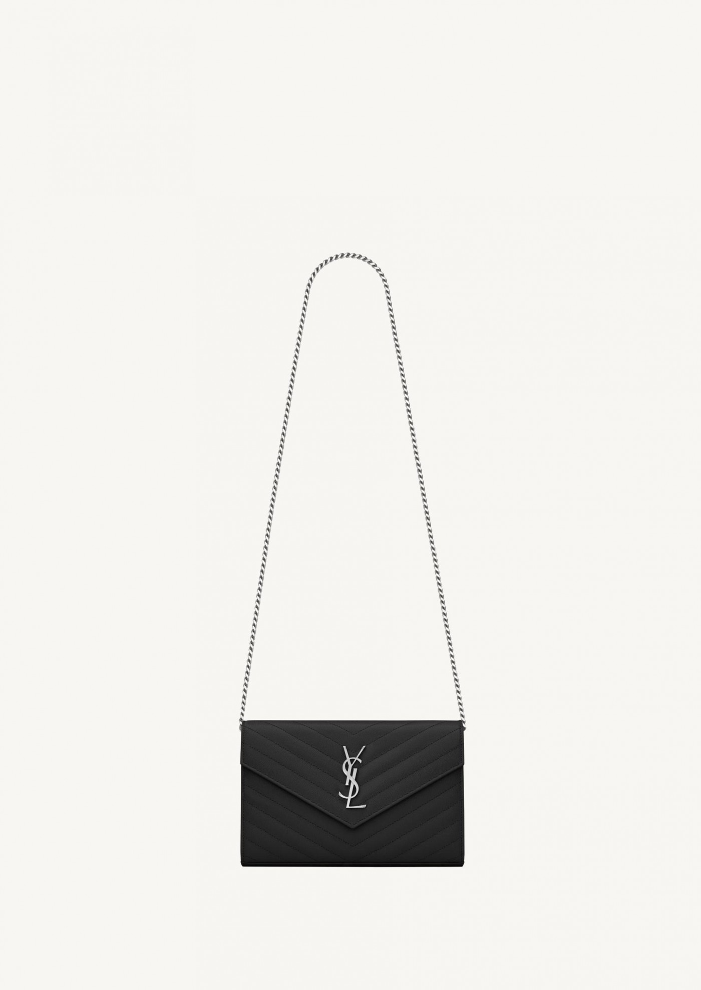 Cassandre classic chain wallet in black and silver