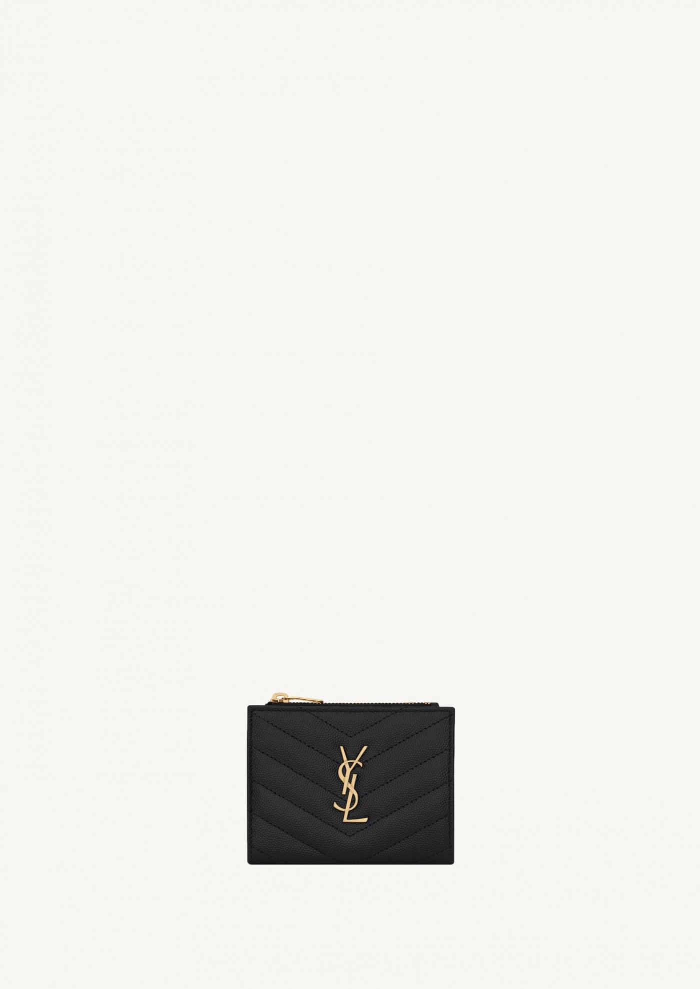 Cassandre two-fold wallet black and gold Saint Laurent
