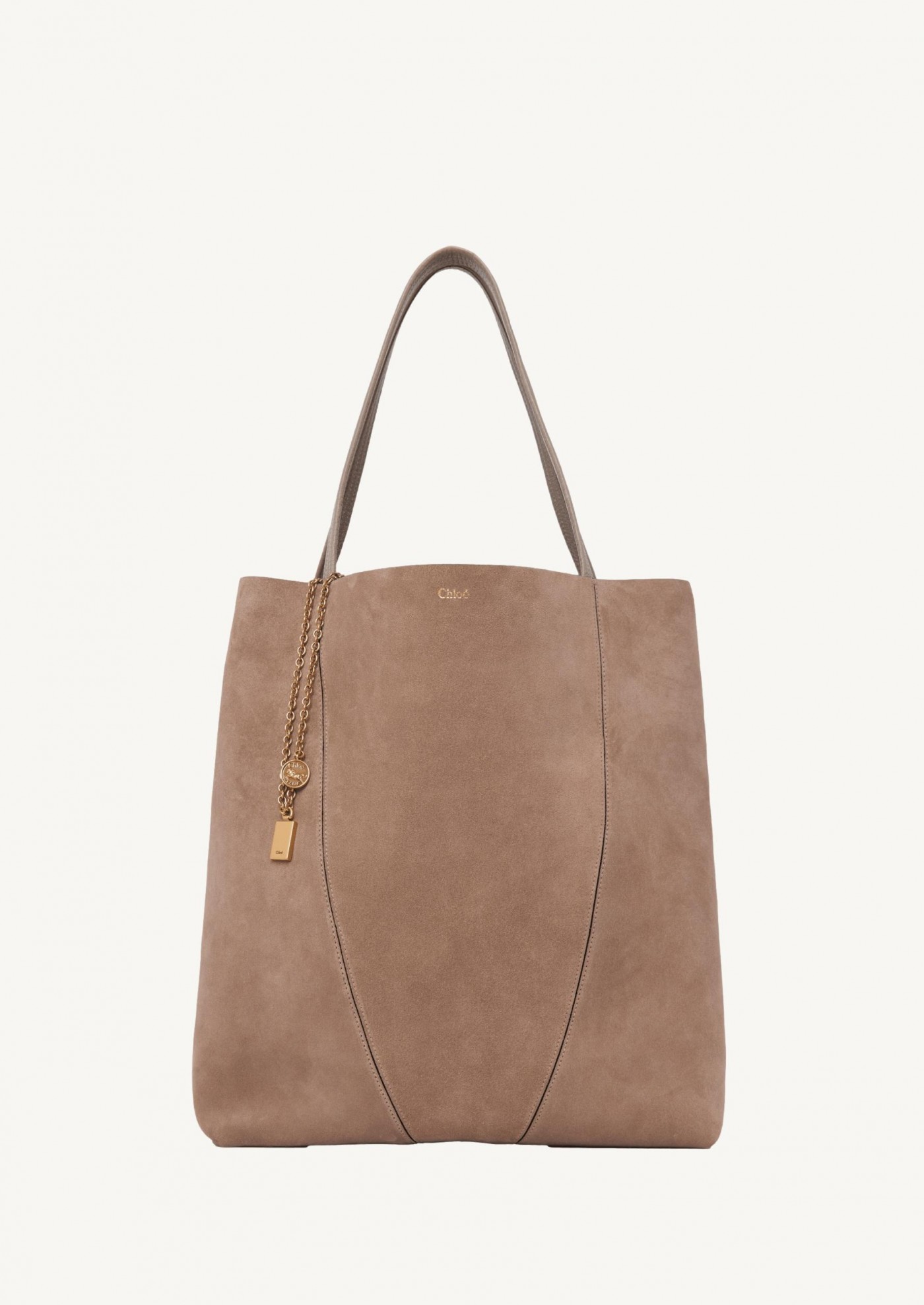 Large sac cabas Chloé Spin en cuir velours