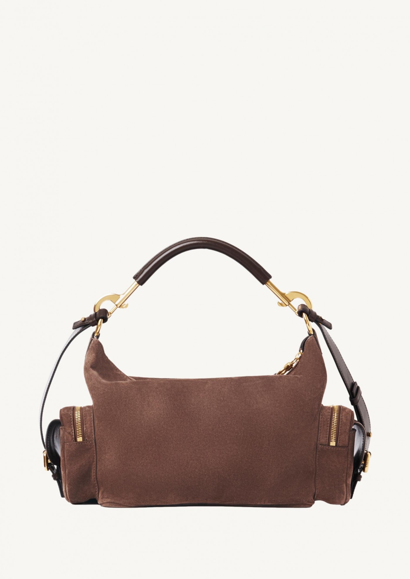 Camera bag in suede leather