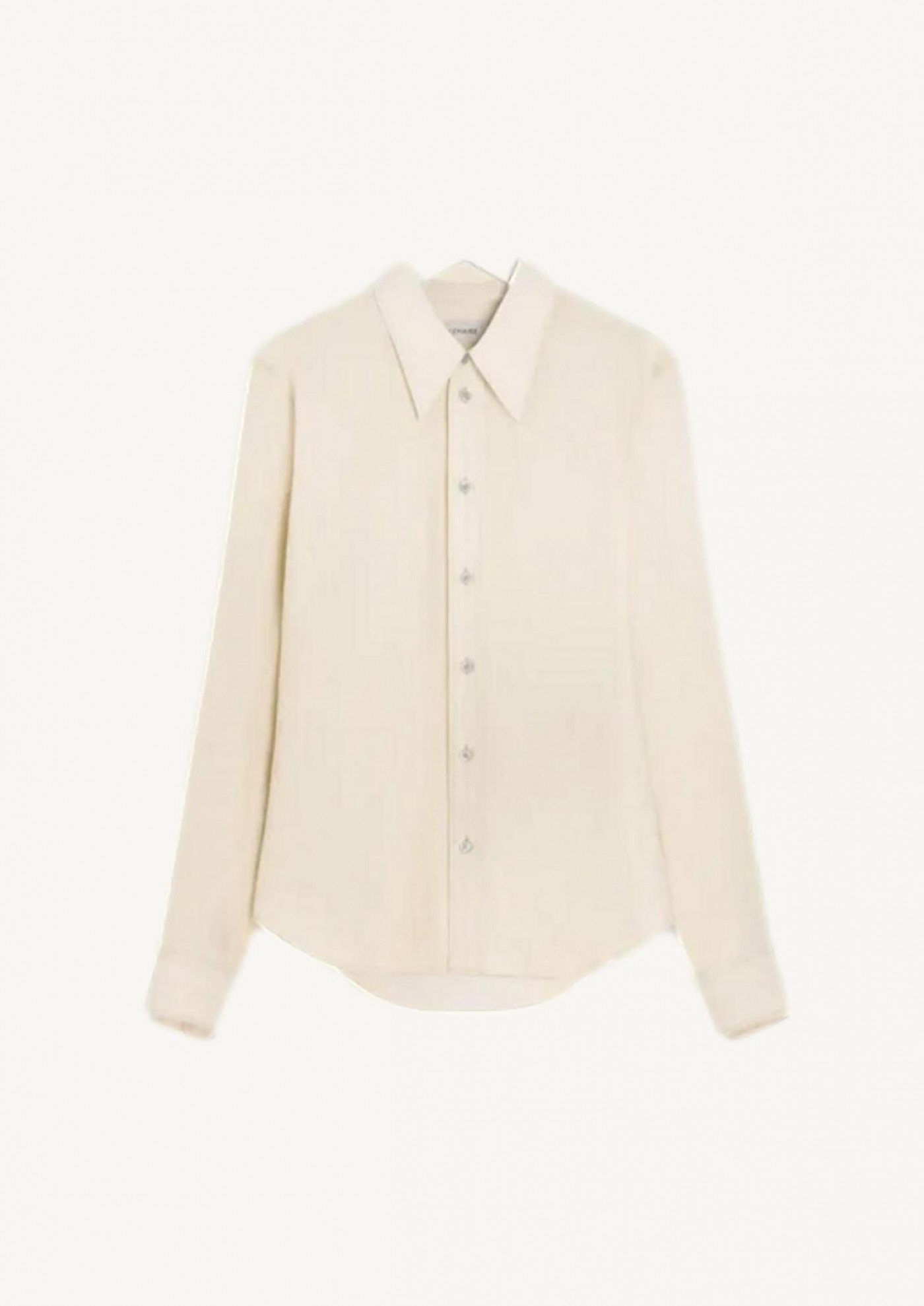 Cream shirt with pointed collar