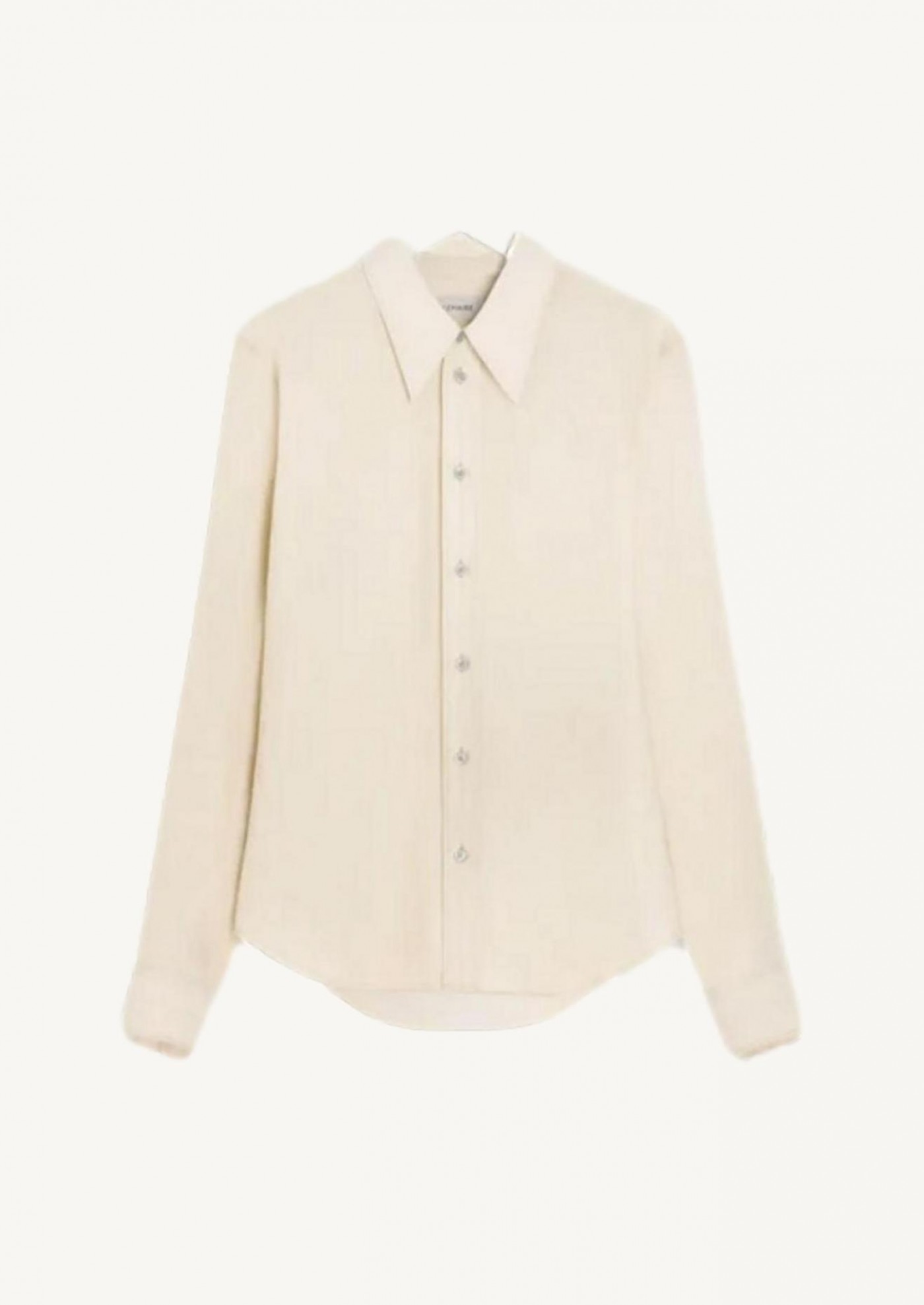 Cream shirt with pointed collar