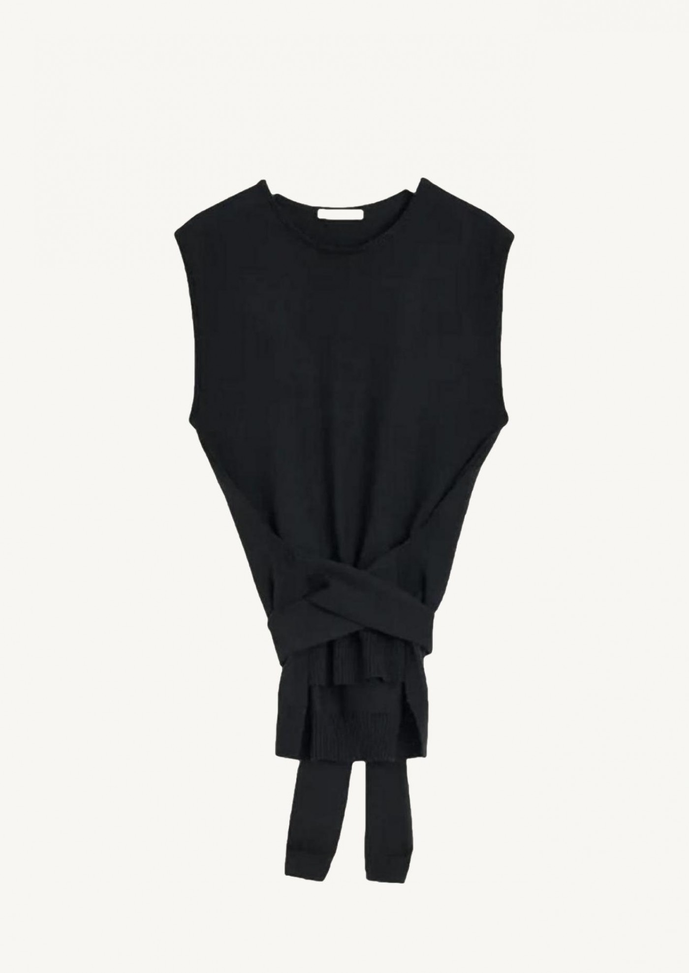 Black trompe-l'œil sleeveless jumper