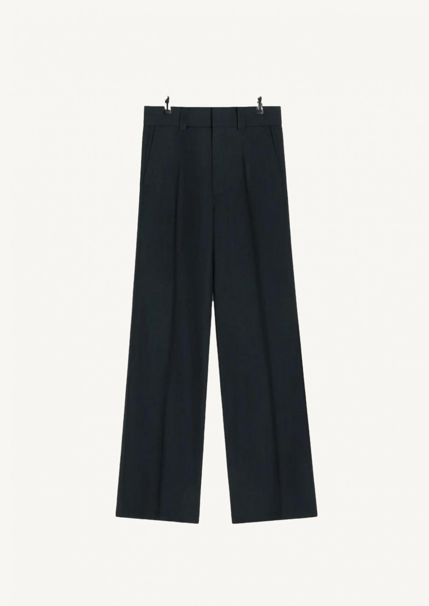Straight-leg navy blue trousers