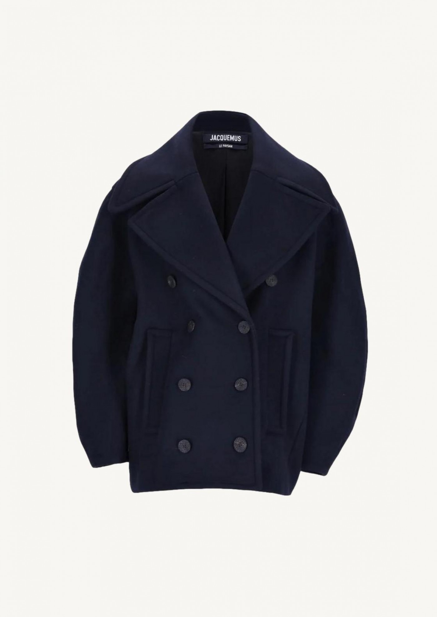 The navy blue Ovalo pea coat