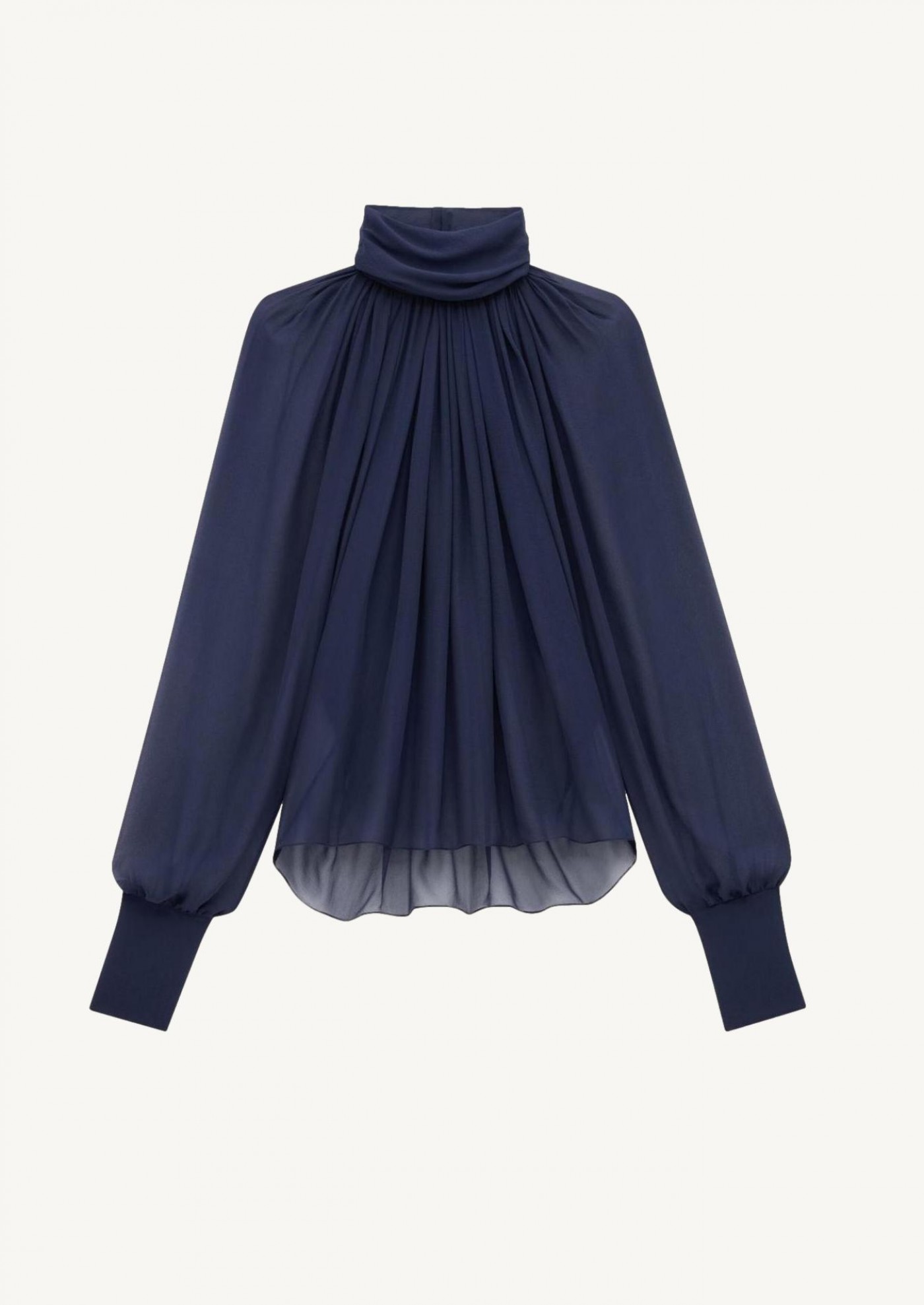 Silk chiffon blouse blue midnight