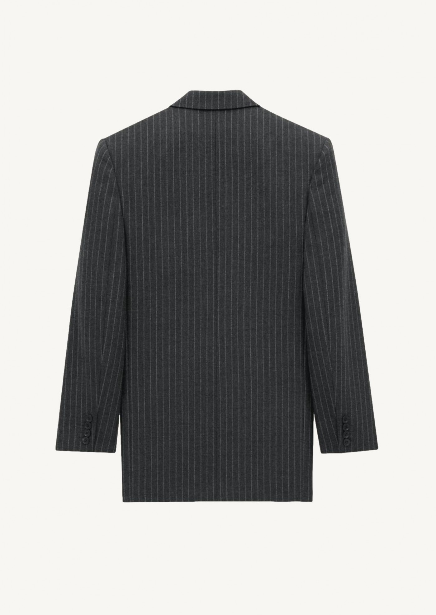 Jacket in striped wool flannel