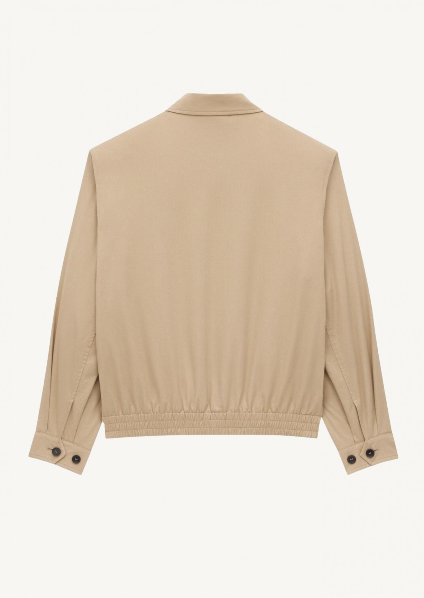 Blouson court en coton beige