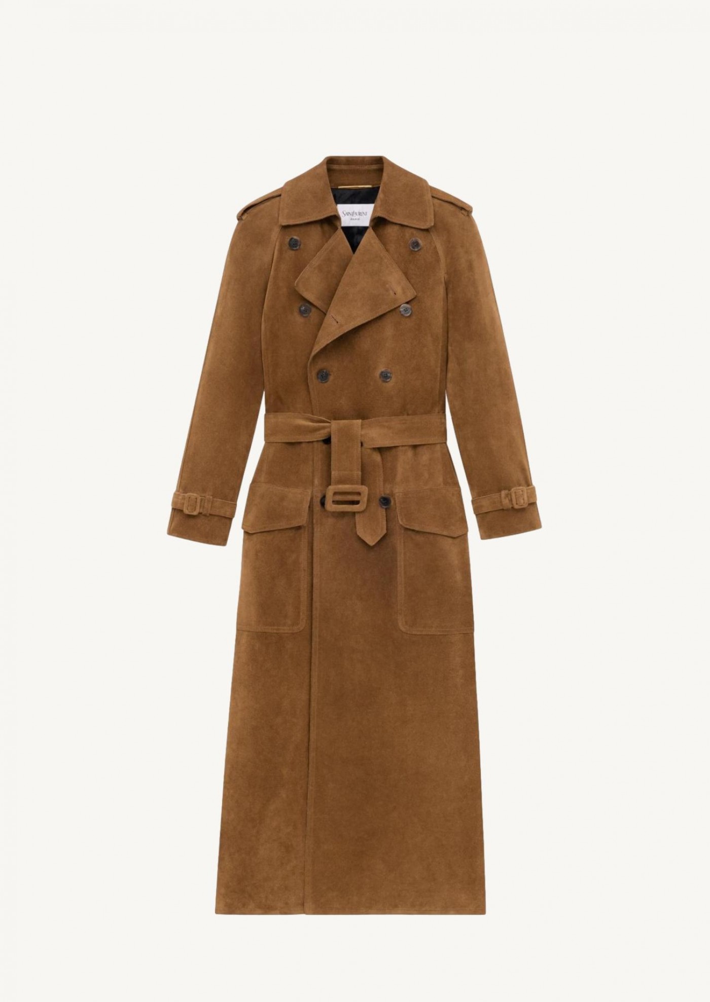 Suede trench coat
