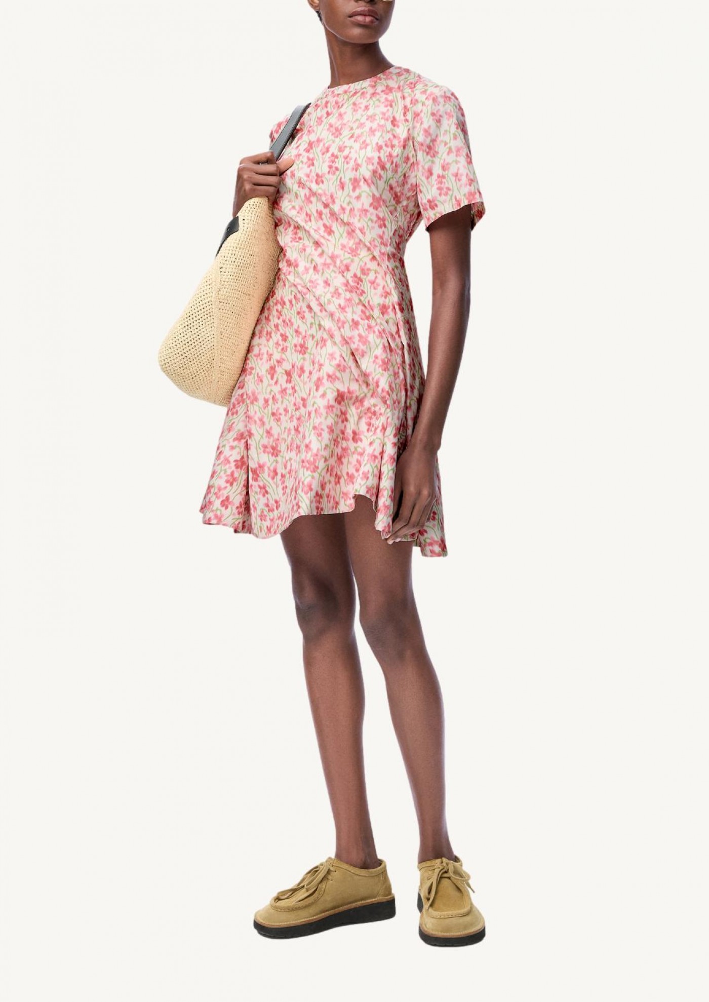 Robe torsadée en taffetas de soie