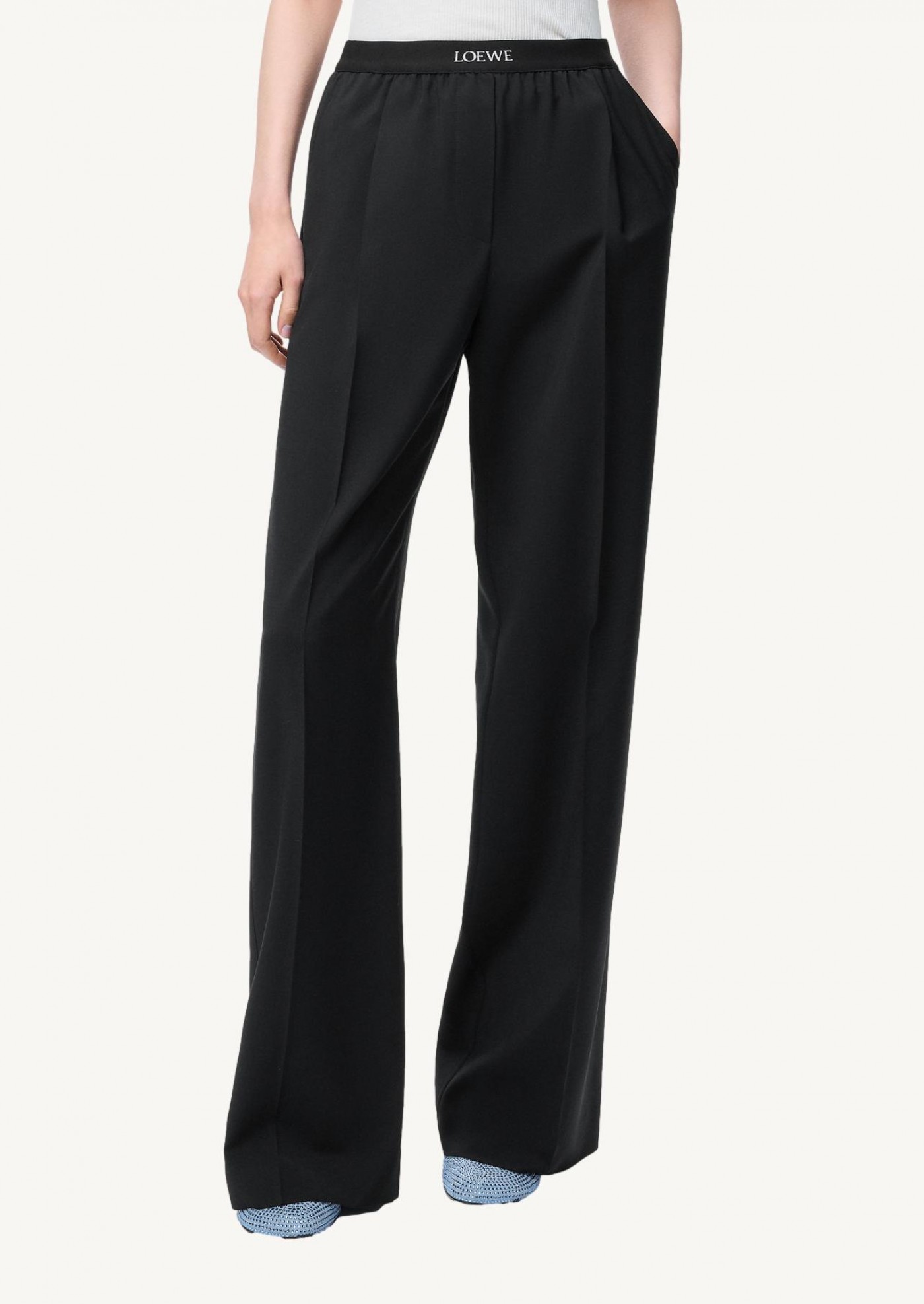 Wool pants, black