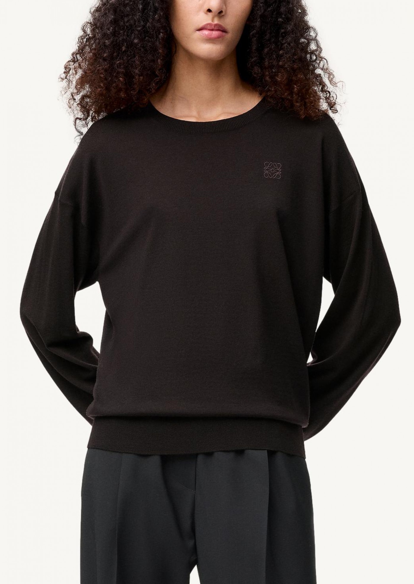 Pull en laine anagram marron